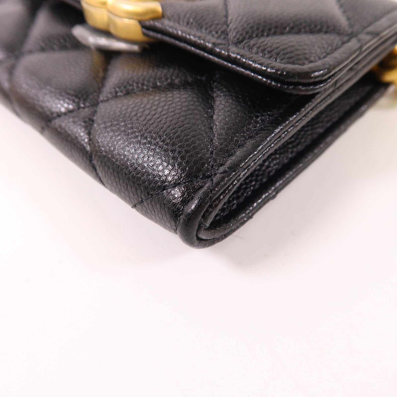 CHANEL 牛皮皮革Card Case With Chain金扣肩背袋