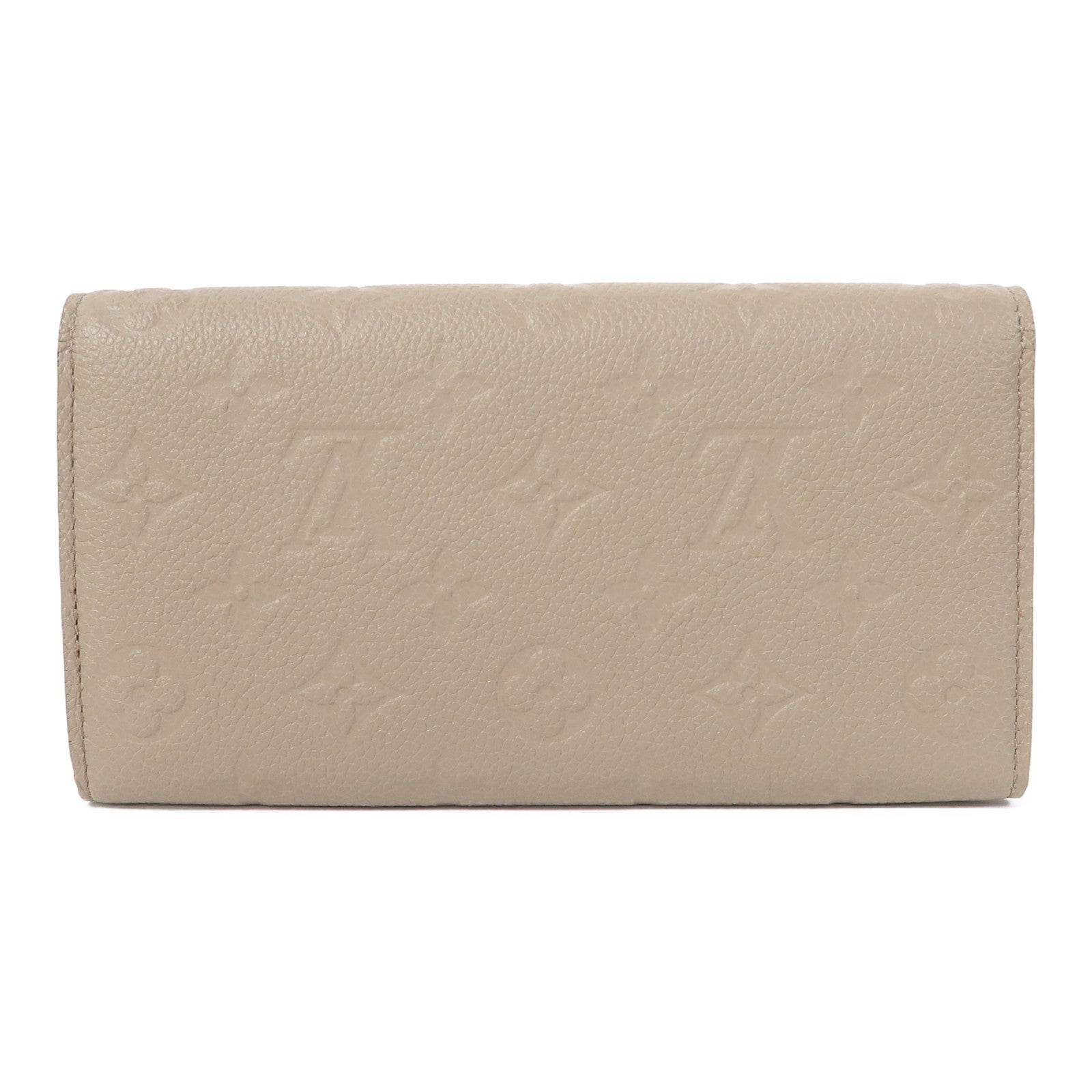 LOUIS VUITTON Monogram Empreinte Sarah金扣長錢包斑鳩灰色