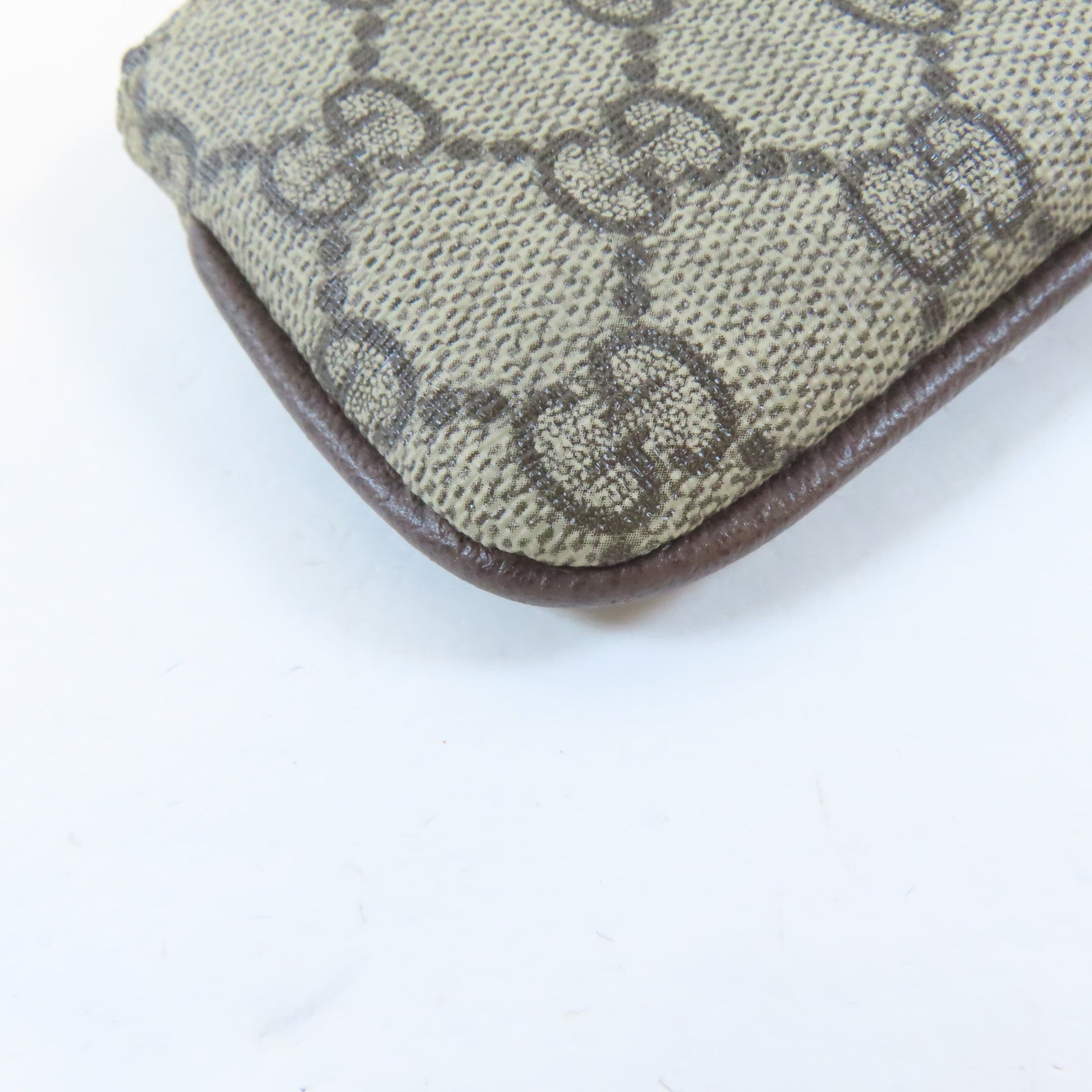 GUCCI 塗層帆布Ophidia Coin Key Case金扣零錢鎖匙包啡色