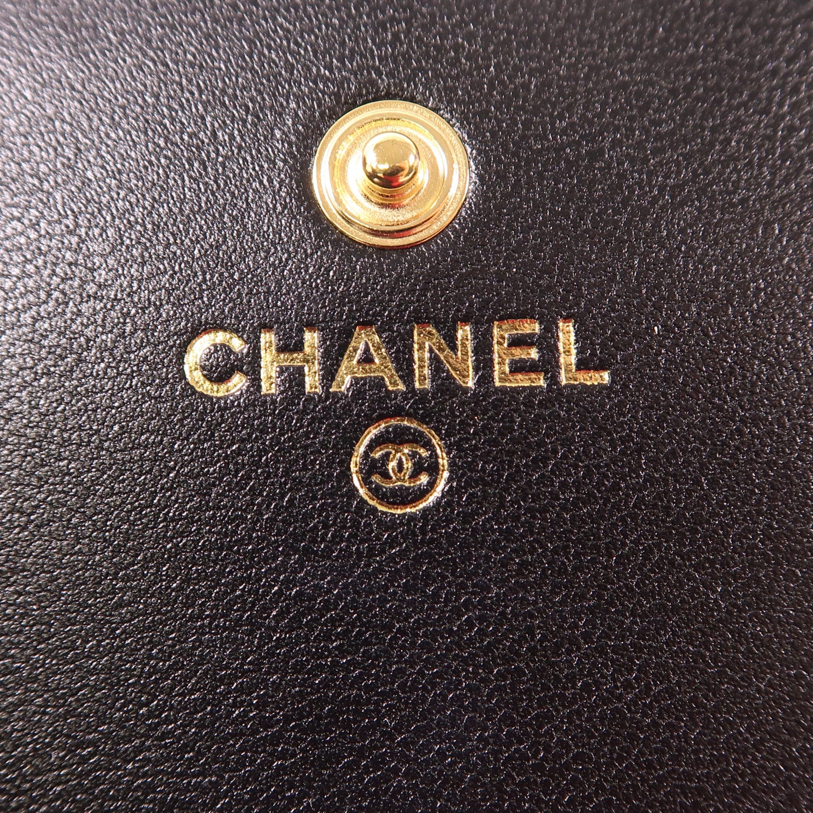 CHANEL 羊皮皮革Wallet金扣錢包