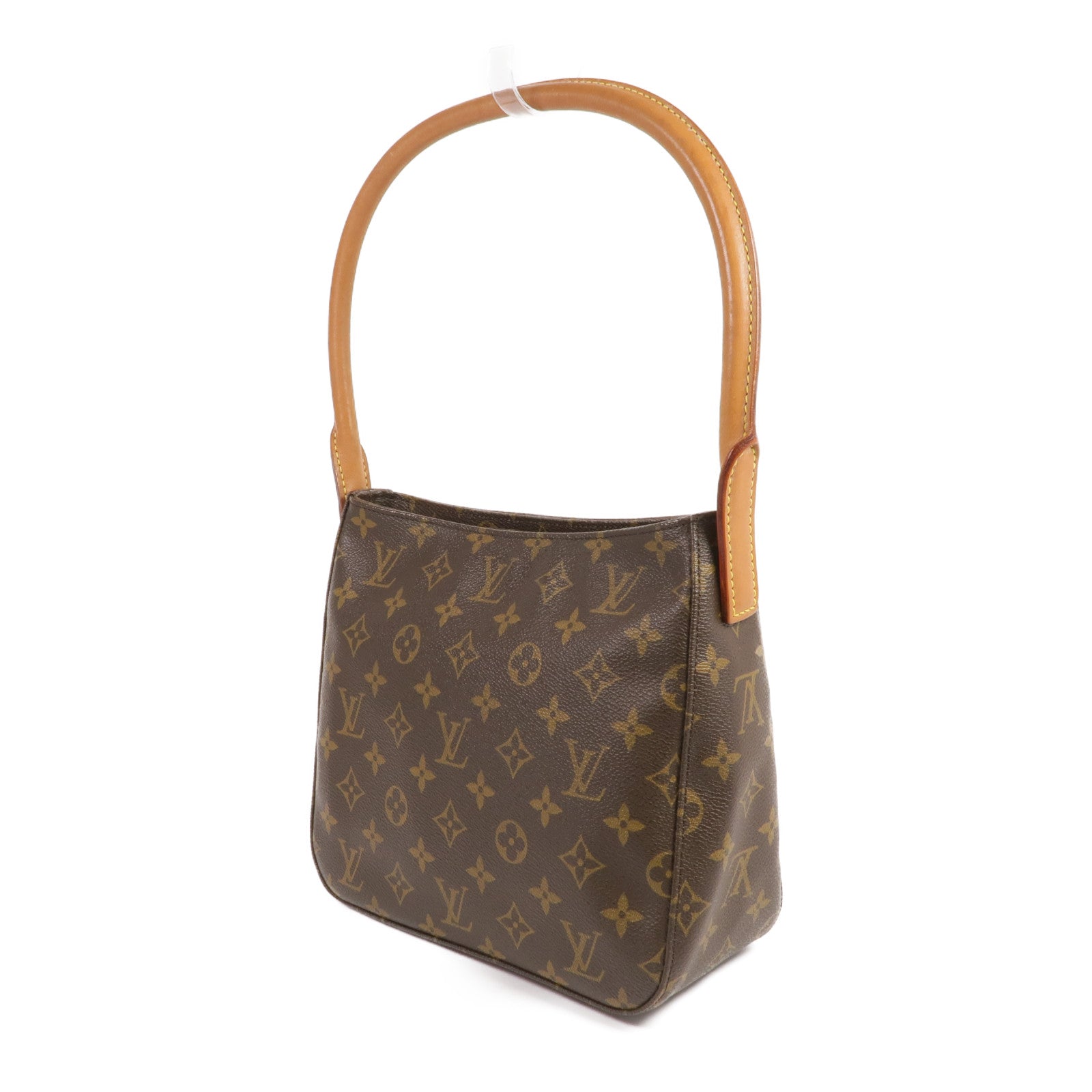 LOUIS VUITTON Monogram Looping MM金扣肩背袋棕色