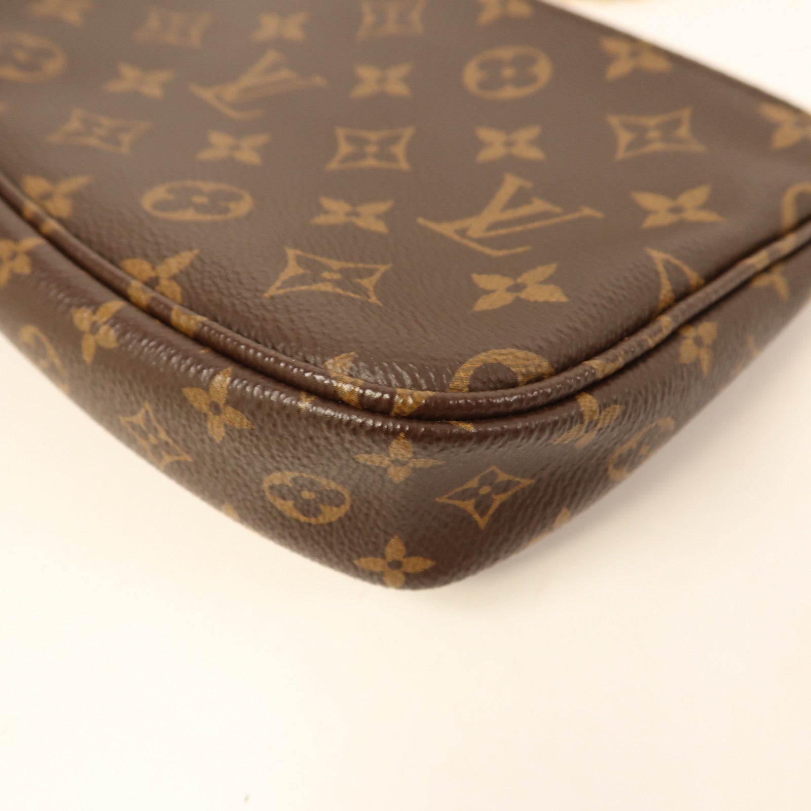 LOUIS VUITTON Monogram Multi Pochette Accessoires金扣手挽肩背兩用袋棕色