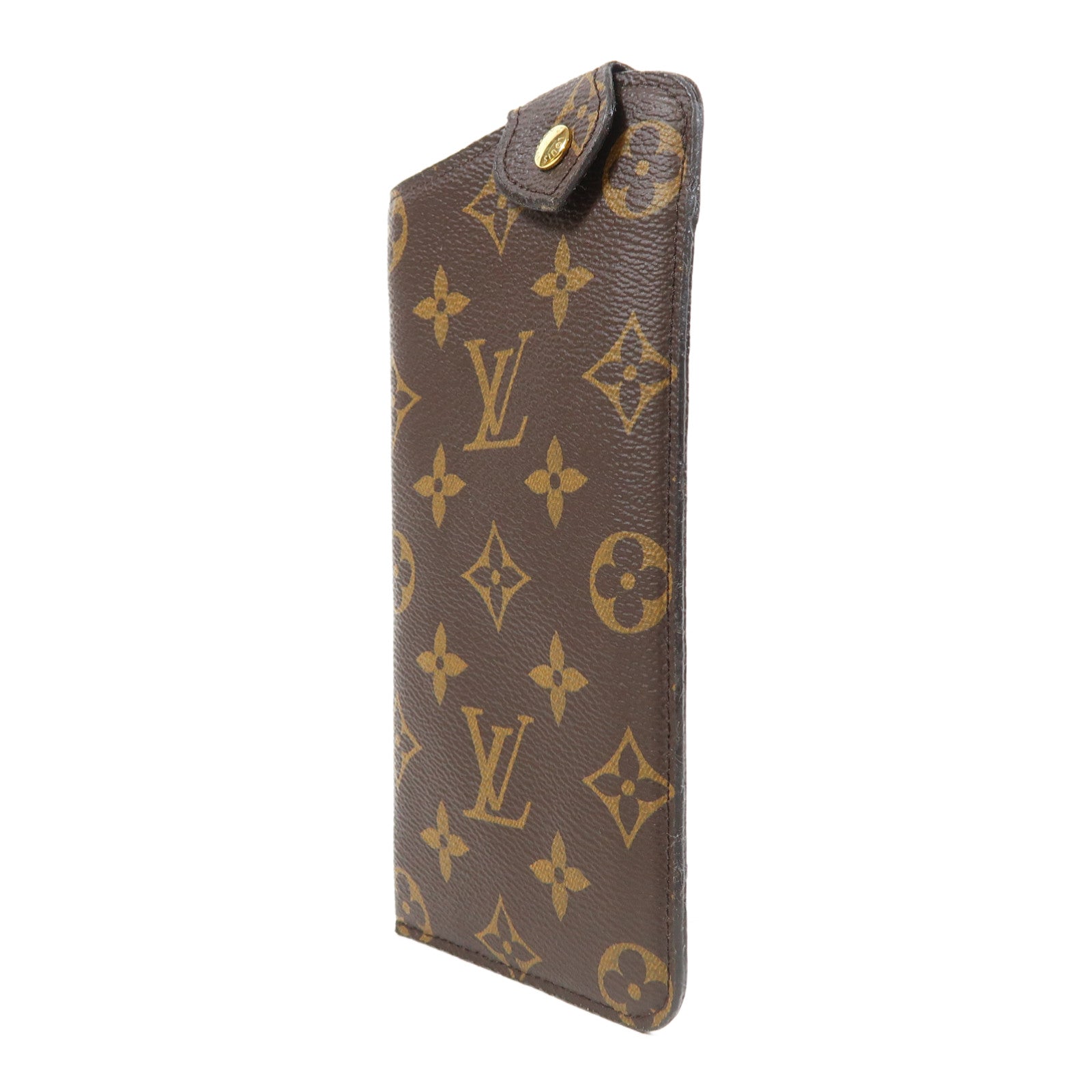 LOUIS VUITTON Monogram Sunglasses Case金扣眼鏡套棕色