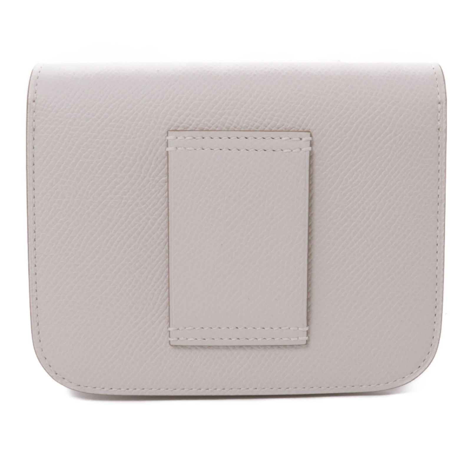 HERMES Epsom皮革Constance Slim金扣錢包Gris Pale白色