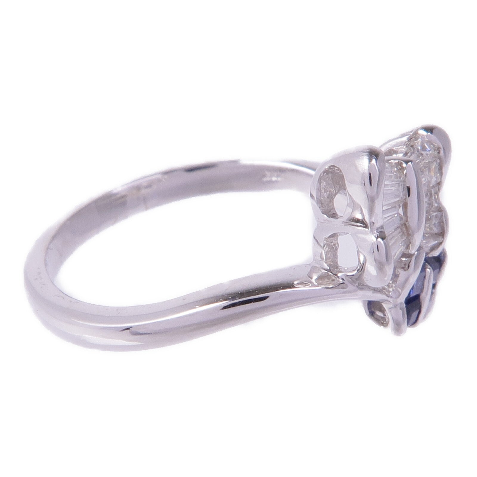 JEWELRY 18K白金Diamond Sapphire Ring鑽石/藍寶石戒指US#6.75