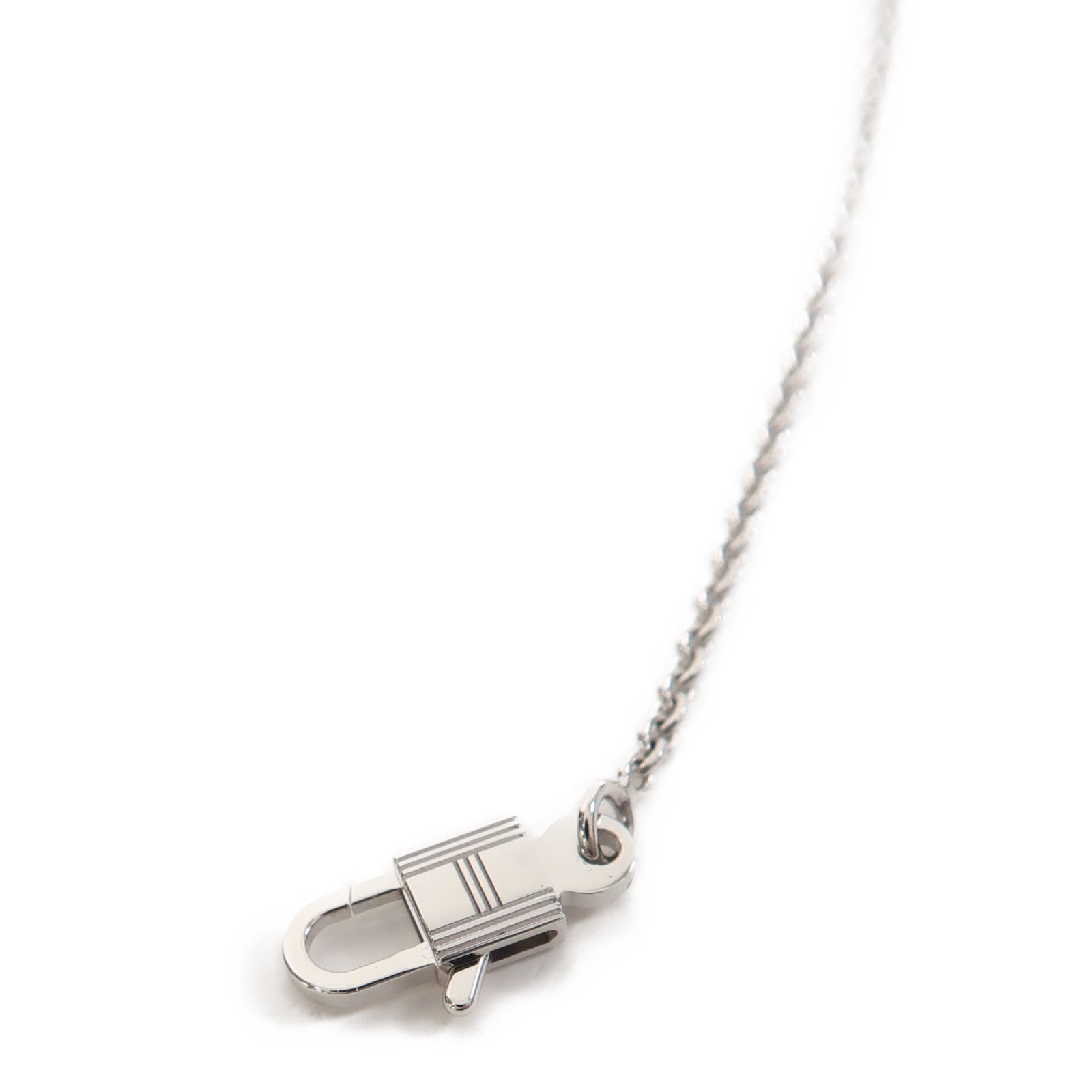 HERMES 【激減優惠】18K白金Kelly Cadenas Pendant項鍊銀色