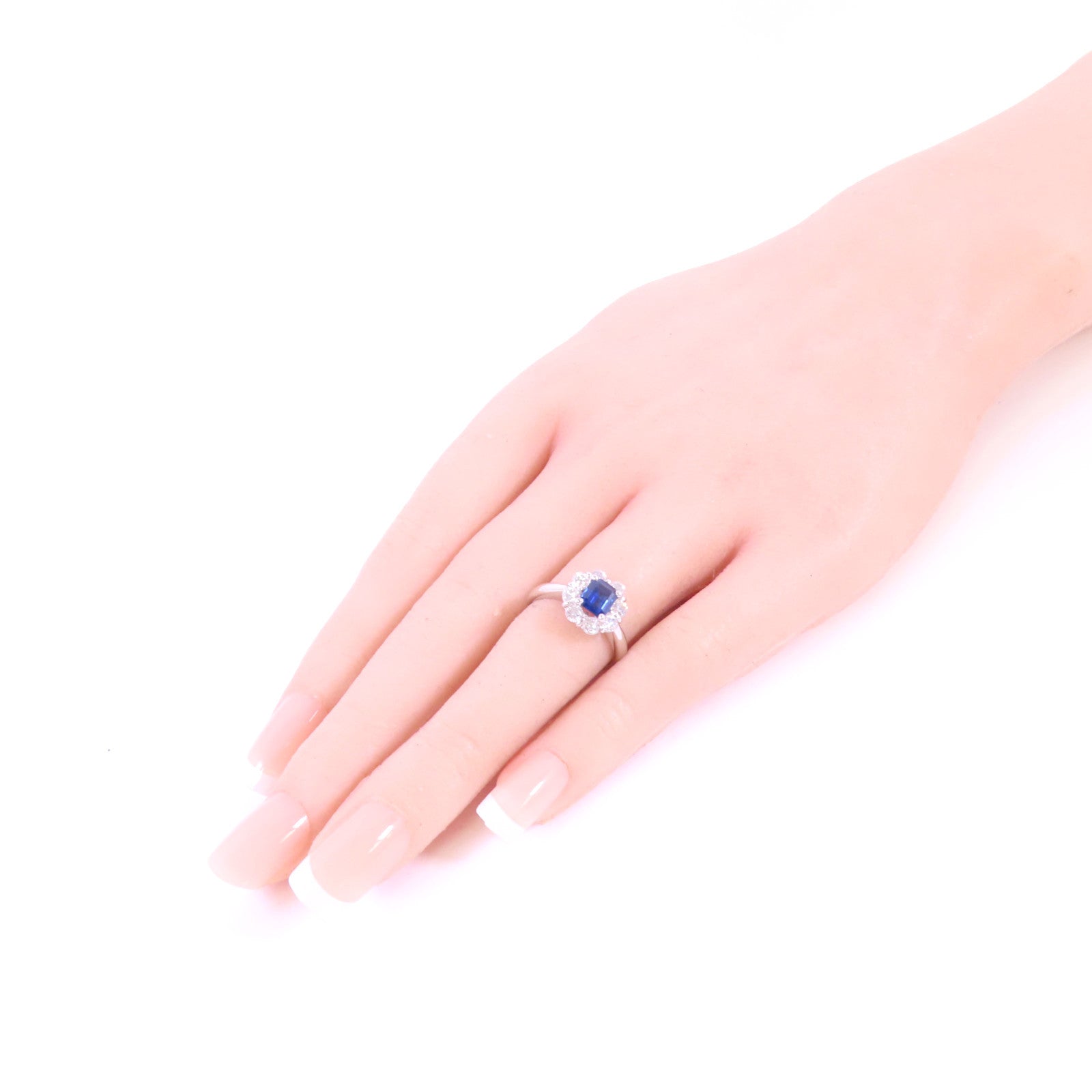 JEWELRY PT900鉑金/藍寶石/鑽石Sapphire Diamond Ring戒指US#4.75