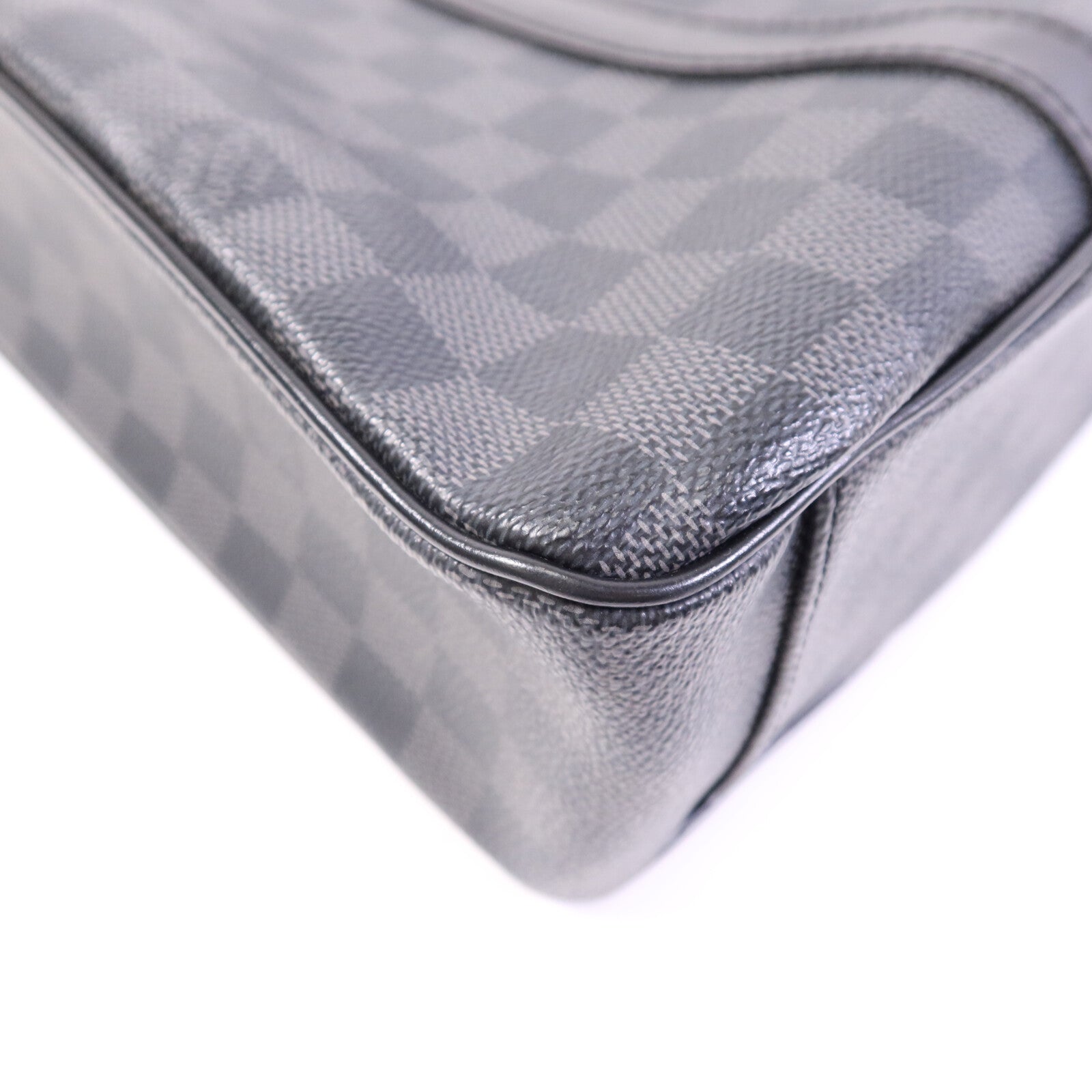 LOUIS VUITTON Damier Graphite Tadao MM銀扣手挽肩背兩用袋