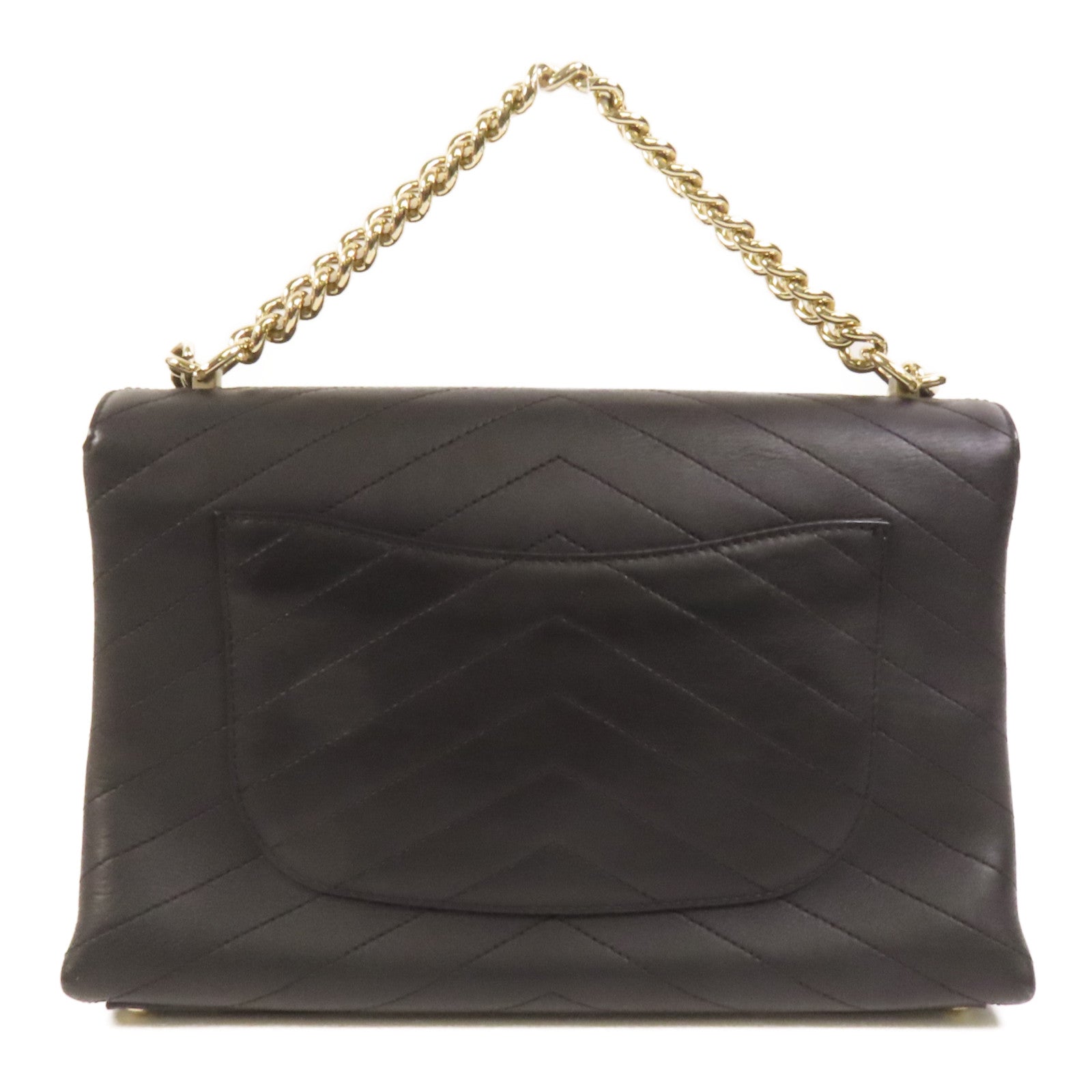 CHANEL 【激減優惠】牛皮皮革Chain Shoulder金扣手挽肩背兩用袋