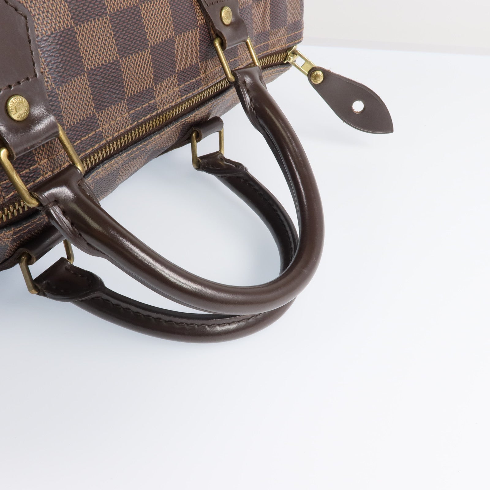 LOUIS VUITTON Damier Speedy 30金扣手挽袋