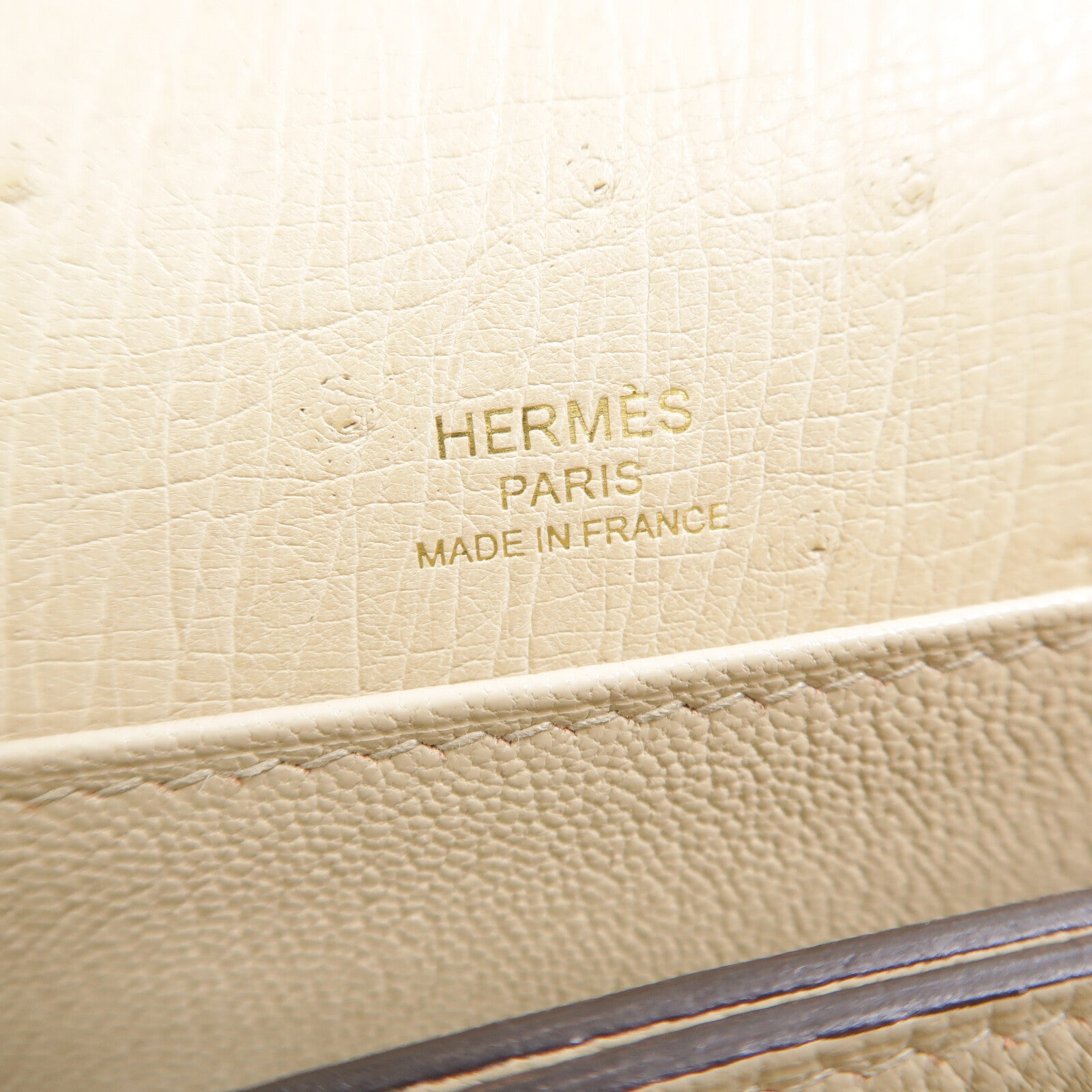 HERMES Ostrich皮革Roulis Mini肩背袋Nata