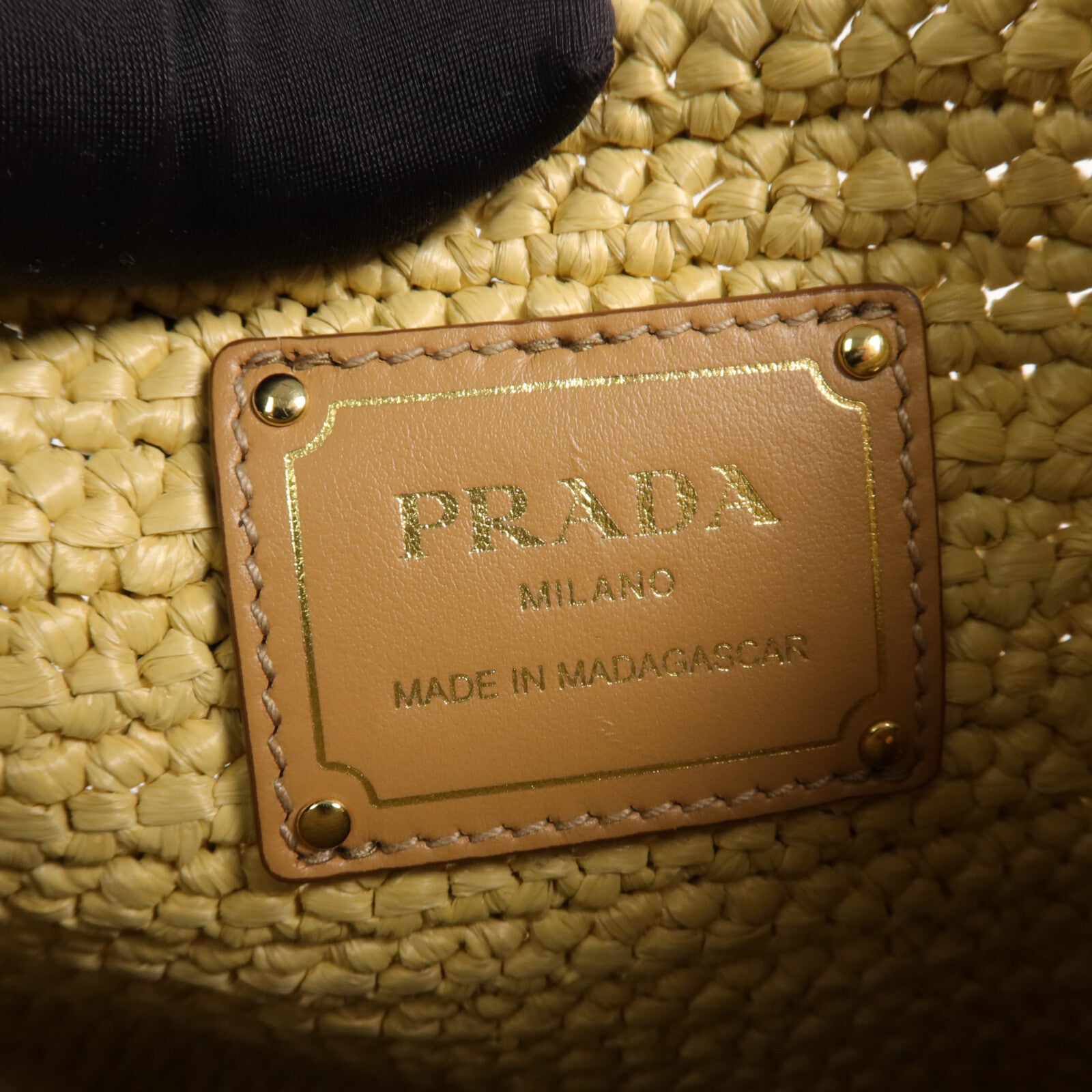 PRADA Viscose Small Crochet and Leather Bucket Bag手挽肩背兩用袋