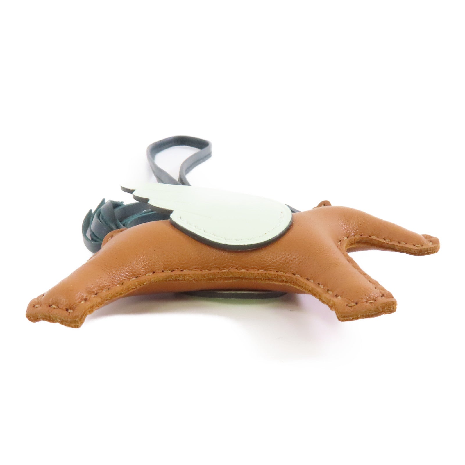 HERMES (PRICE DOWN) Rodeo Pegase PM Charm Veau Swift Leather Brown Green