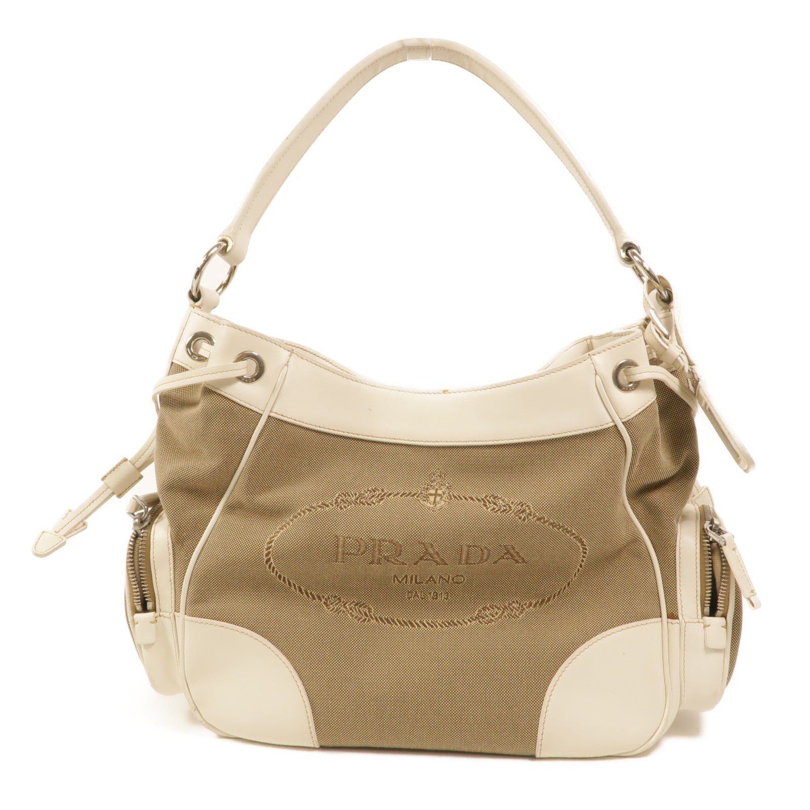 PRADA 帆布Logo Jacquard肩背袋