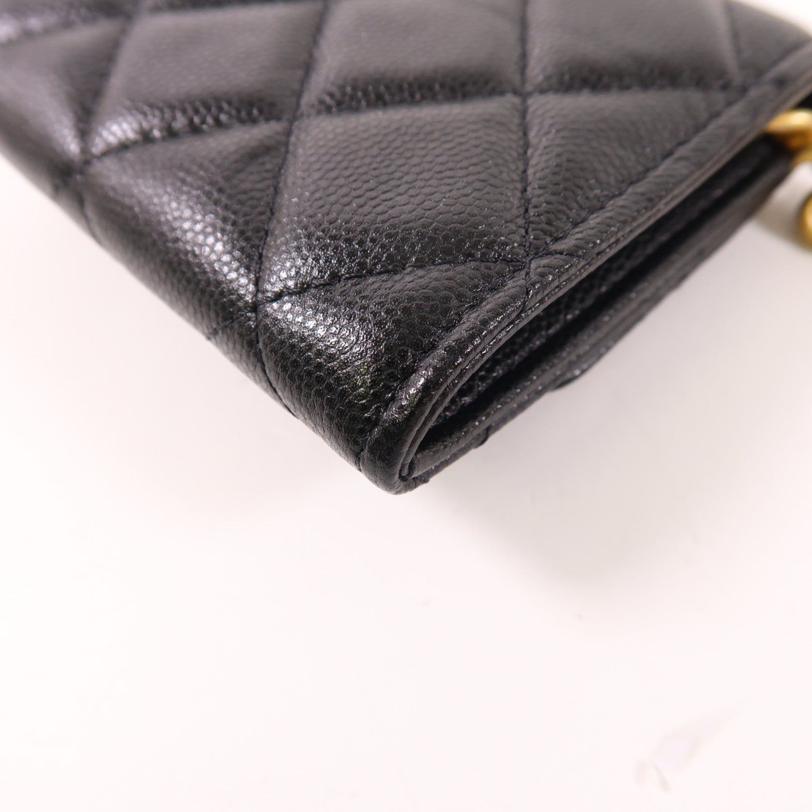 CHANEL 牛皮皮革Card Case With Chain金扣肩背袋