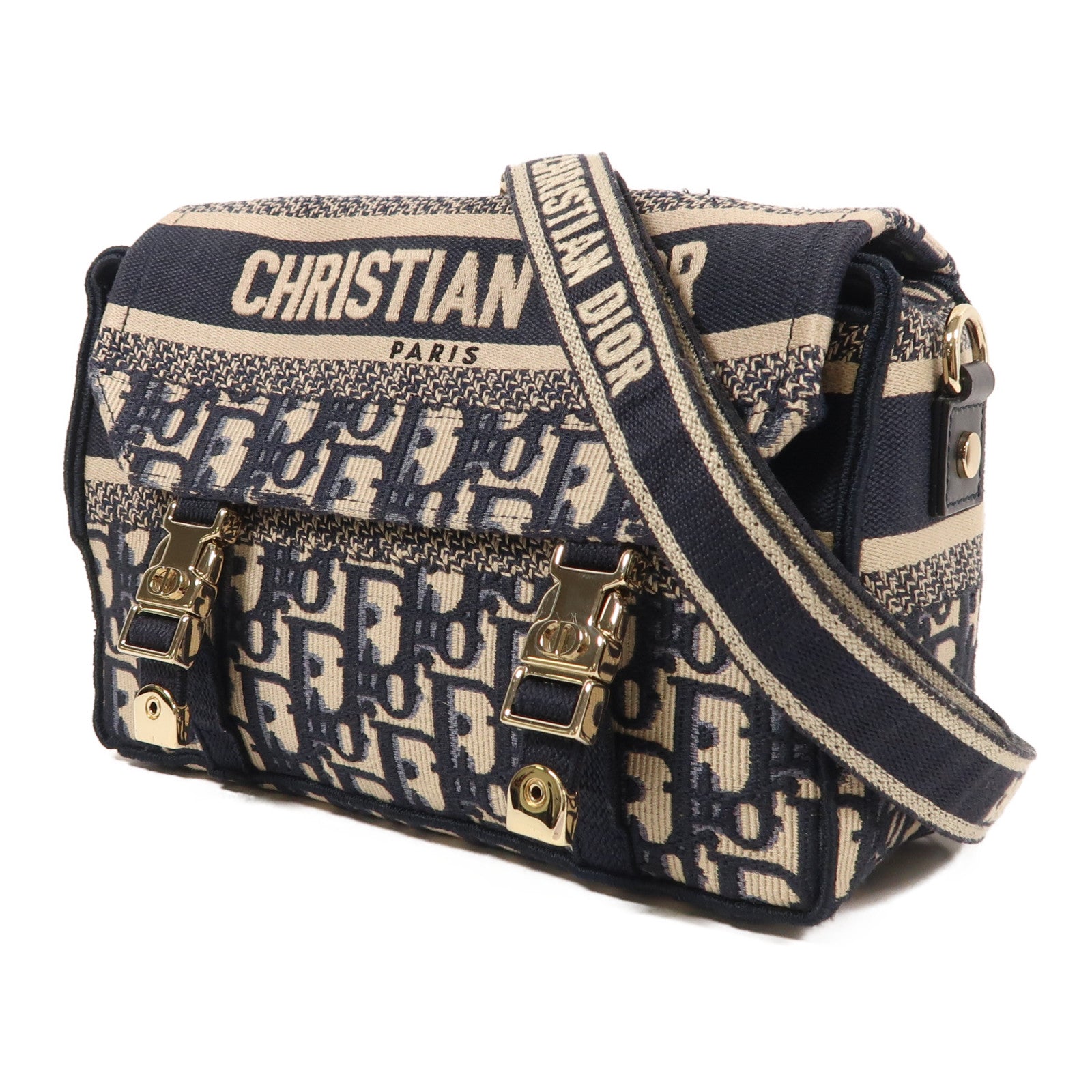 Dior 帆布Diorcamp金扣肩背袋