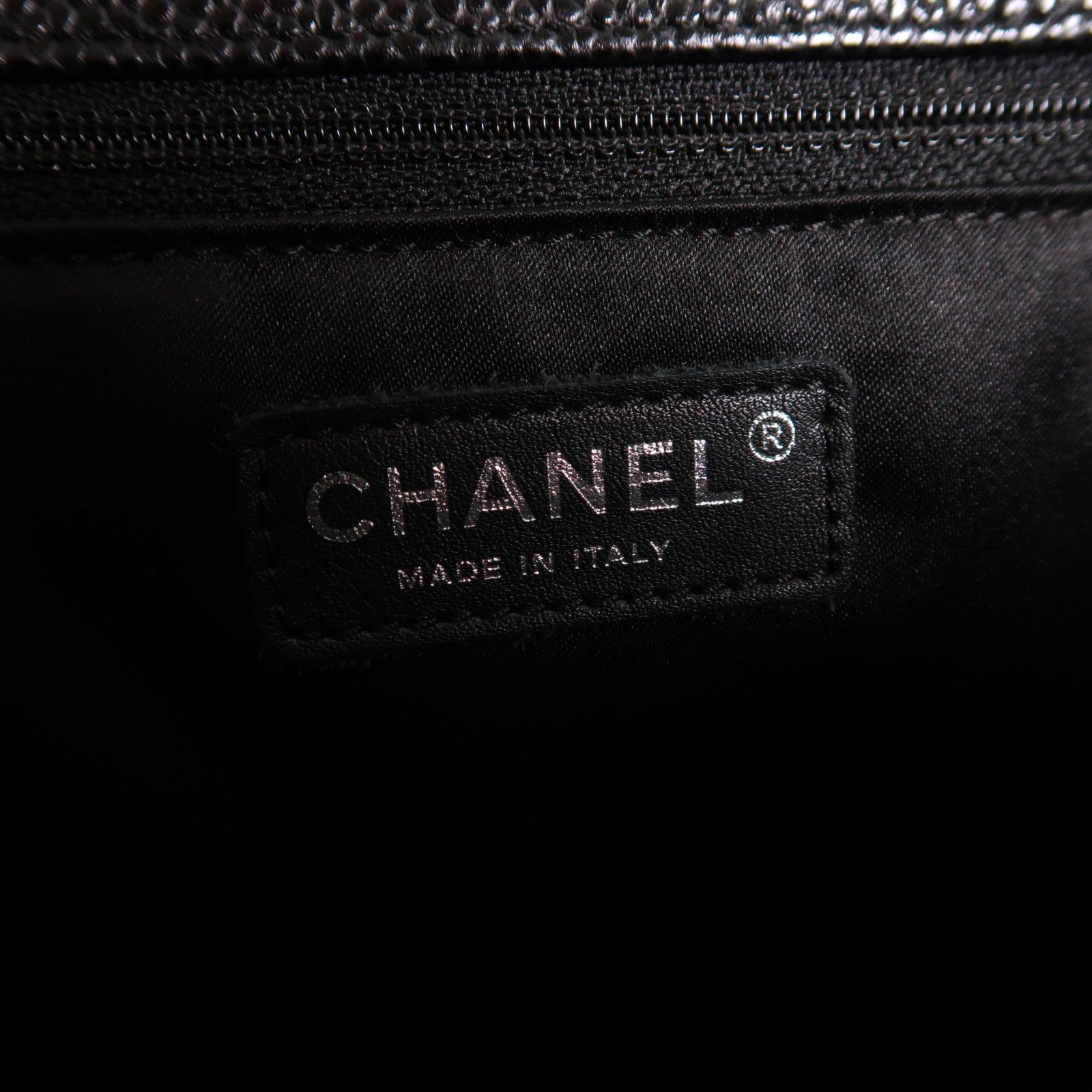 CHANEL 牛皮皮革GST Grand Shopping Tote Bag銀扣鏈帶肩背袋