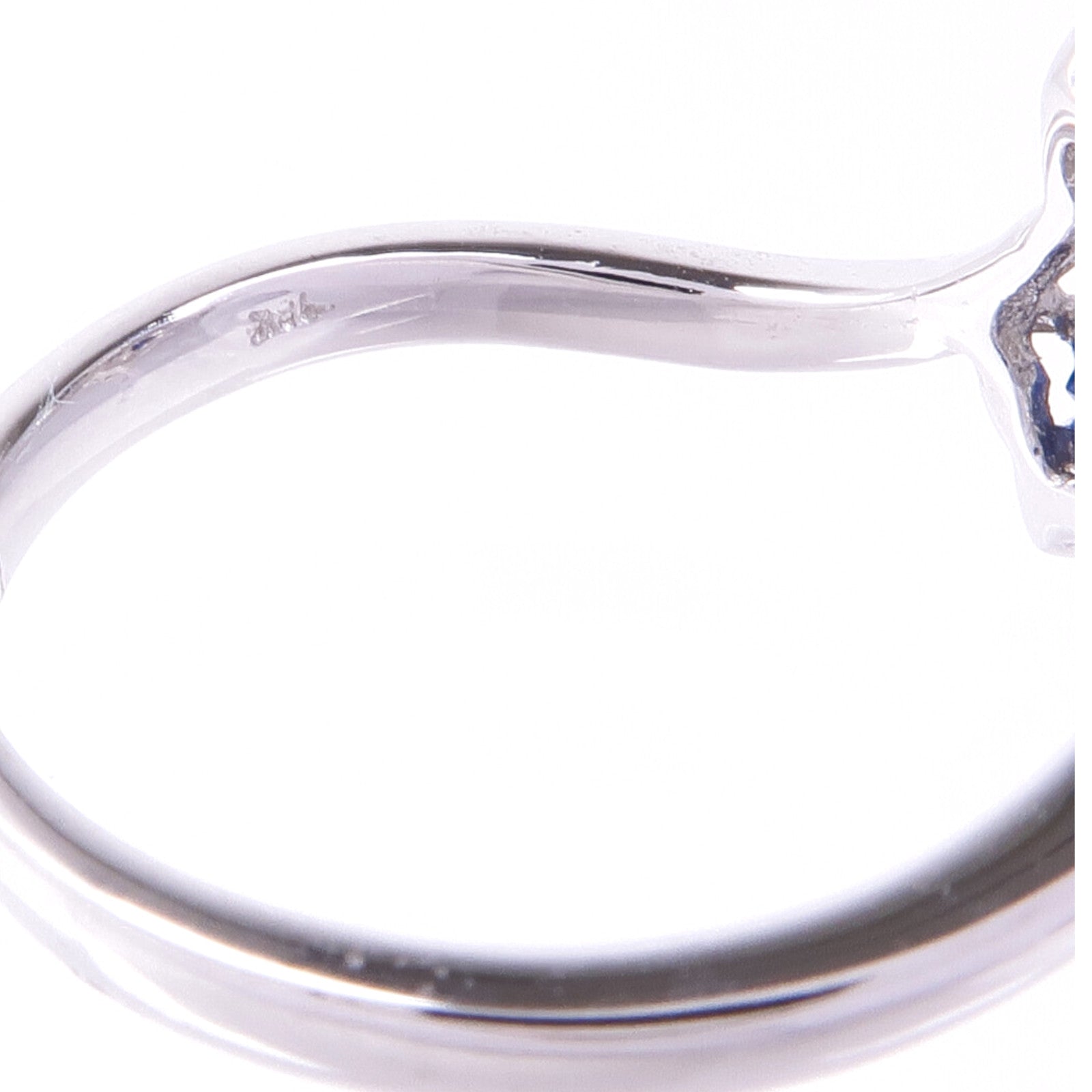 JEWELRY 18K白金Diamond Sapphire Ring鑽石/藍寶石戒指US#6.75