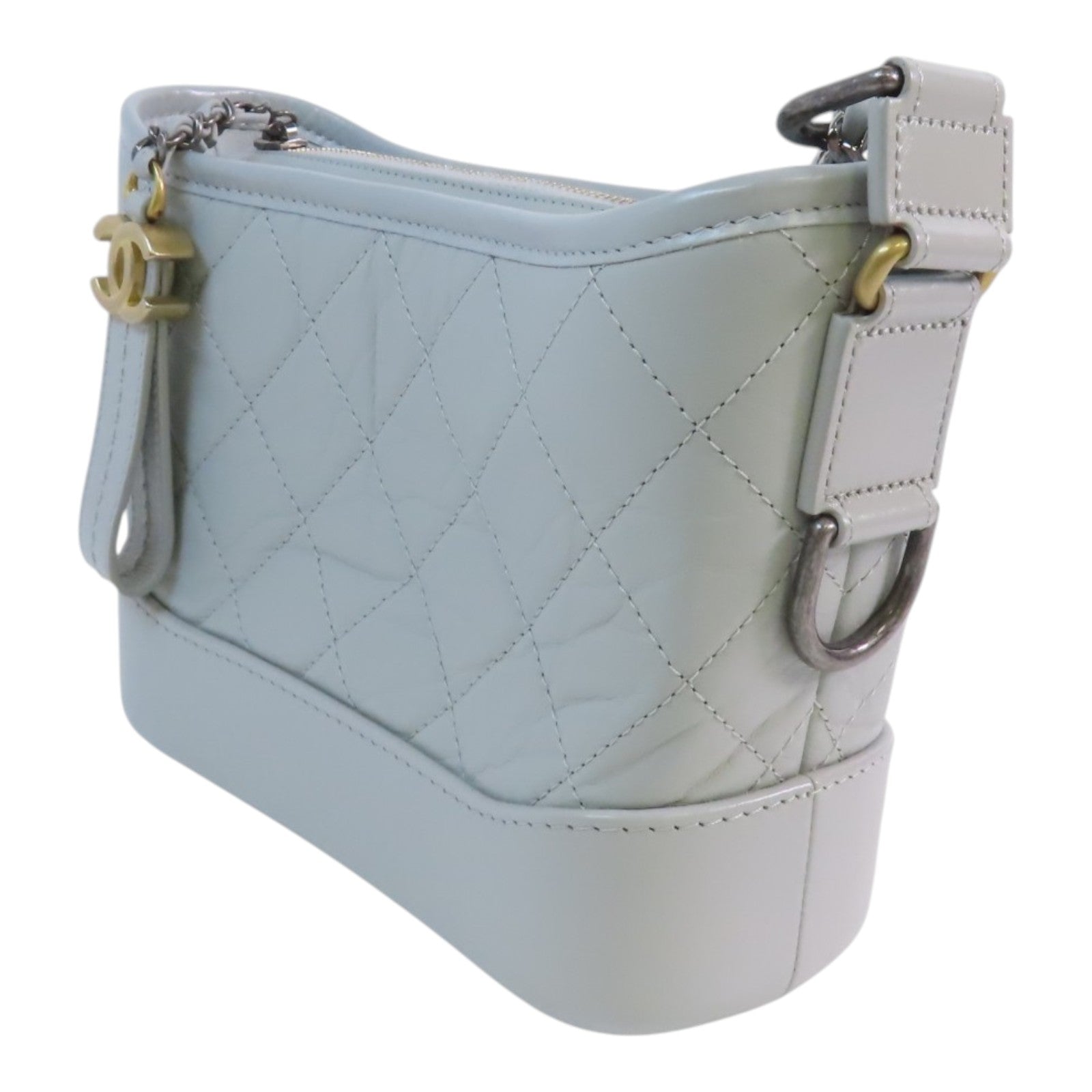 CHANEL 牛皮皮革Garbrillie Small金扣鏈帶肩背袋