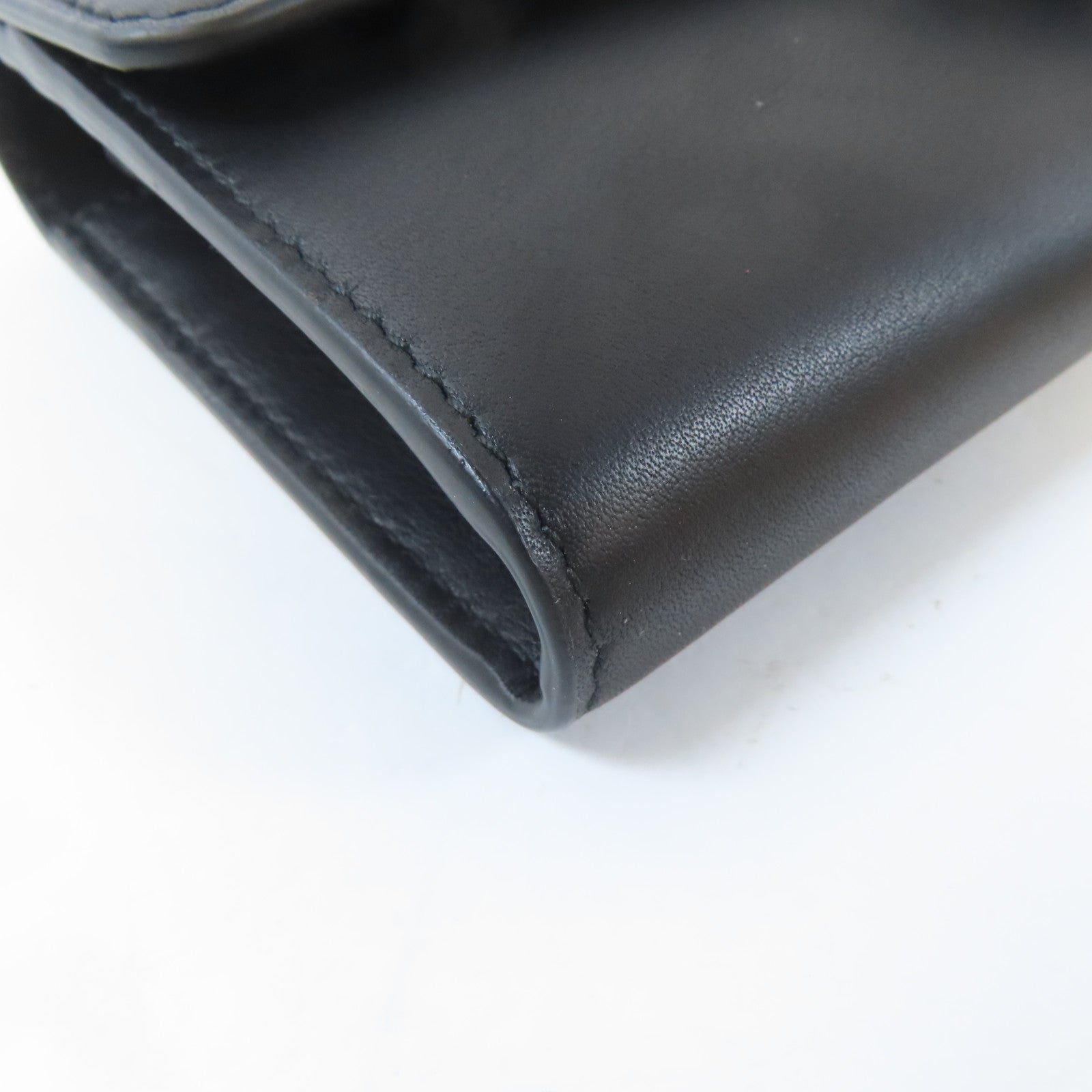 GUCCI 牛皮皮革Long Wallet銀扣長錢包黑色