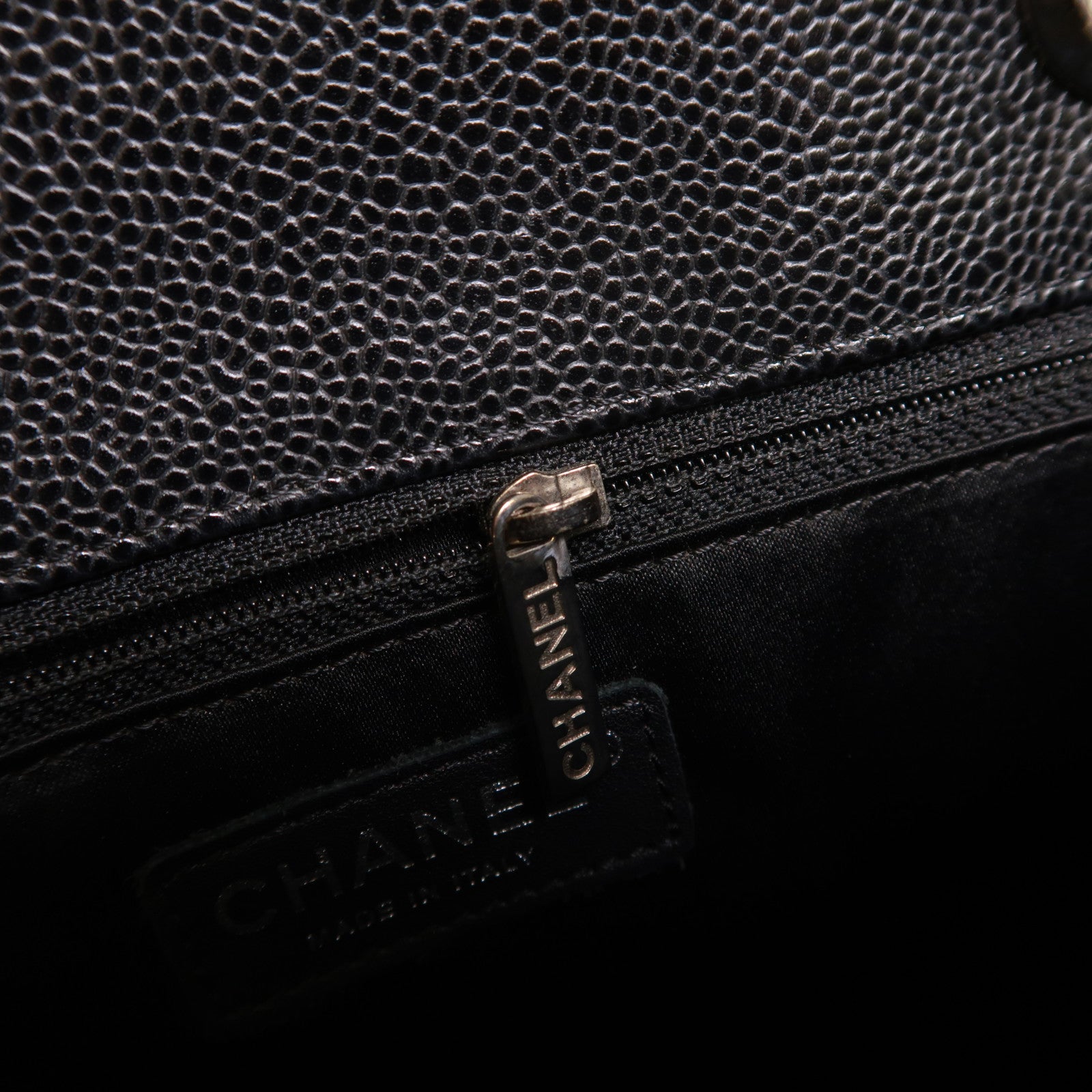 CHANEL 牛皮皮革GST Grand Shopping Tote Bag銀扣鏈帶肩背袋