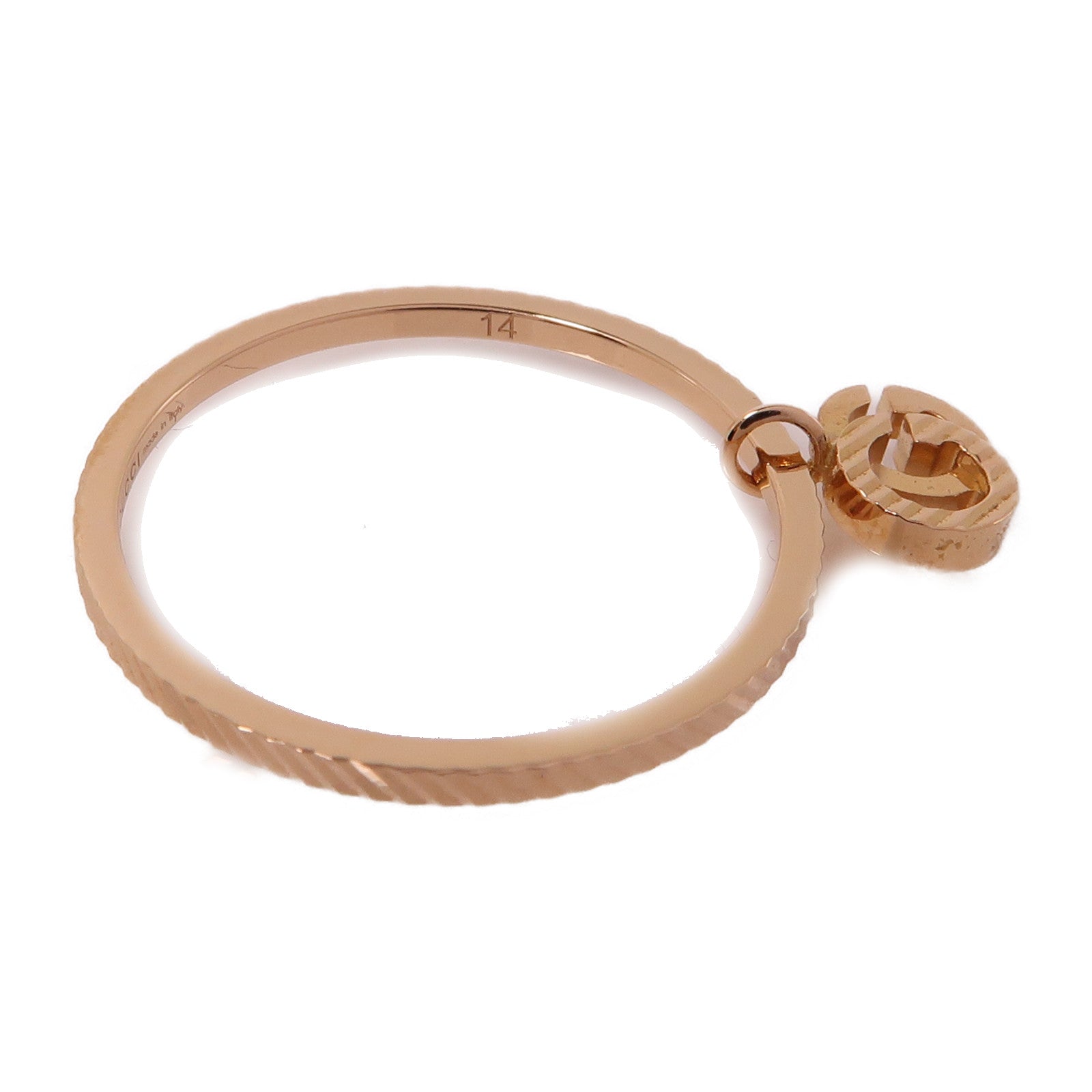 GUCCI 18K玫瑰金GG Running Charm Ring戒指US#6.75