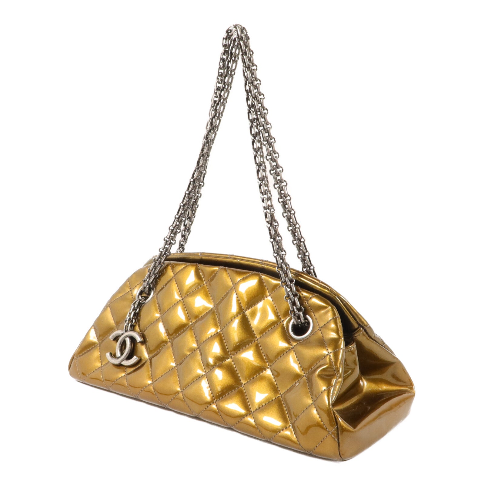 CHANEL 漆皮皮革Chain Shoulder鏈帶肩背袋