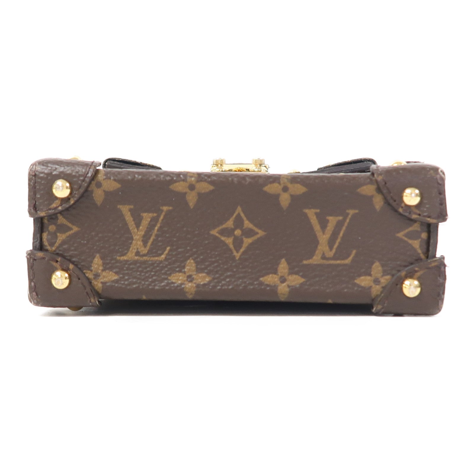 LOUIS VUITTON Monogram Trunk Vertical金扣鏈帶肩背袋啡色