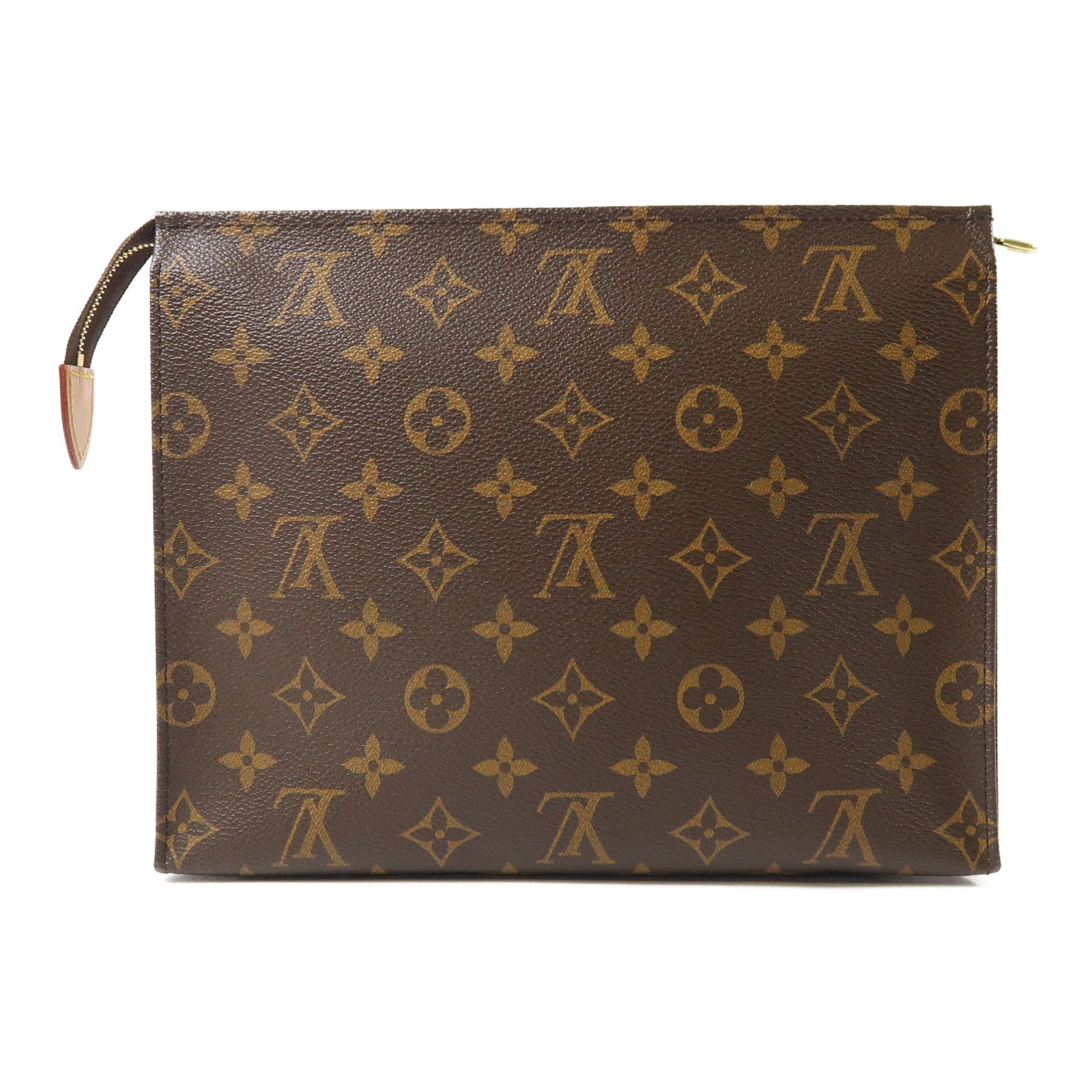 LOUIS VUITTON Monogram Toiletry Pouch金扣手拿包啡色