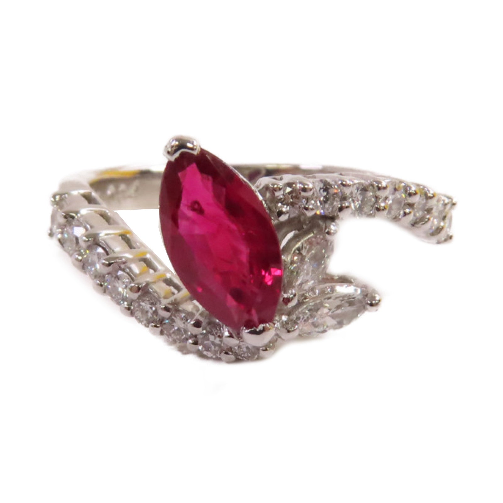 JEWELRY 18K白金/0.84ct紅寶石/0.48ct鑽石Ruby Ring戒指US#5.5