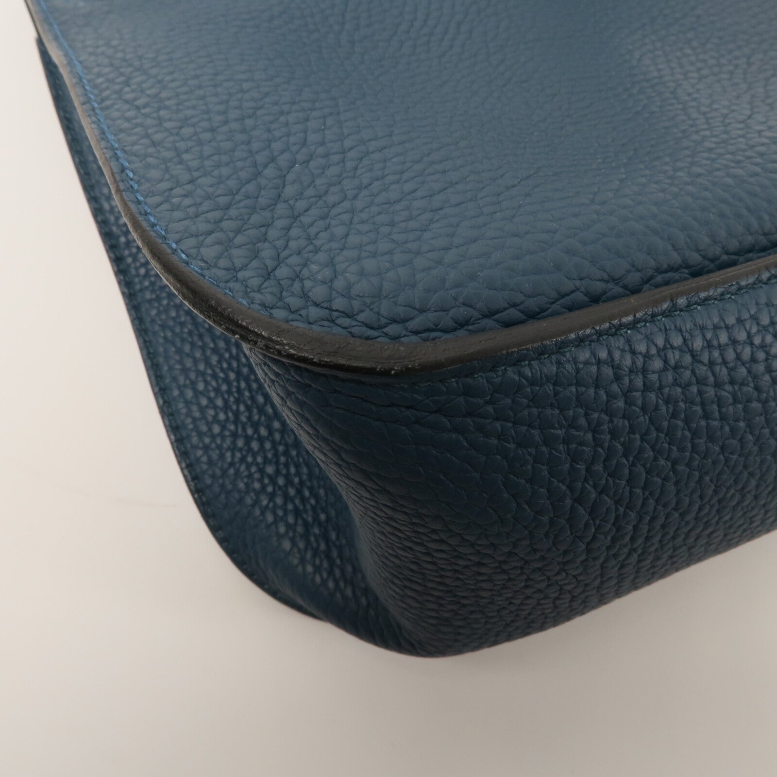 HERMES Clemence皮革Jypsiere 28肩背袋Colvert/Turquoise