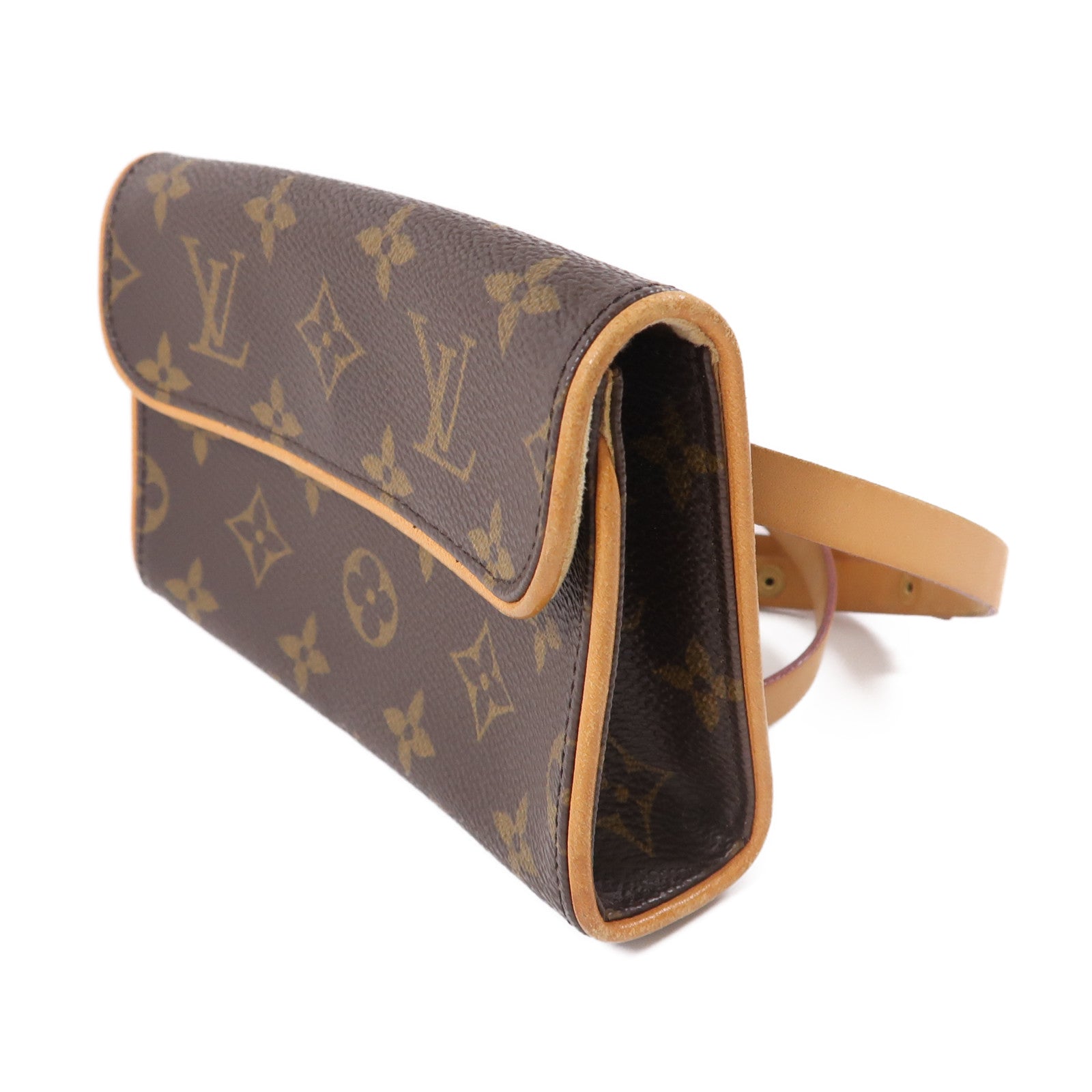 LOUIS VUITTON Monogram Pochette Florentine金扣腰包啡色