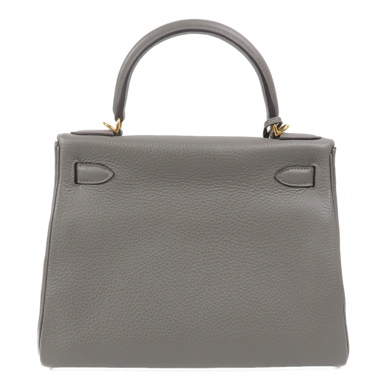 HERMES Clemence皮革Kelly 28手挽肩背兩用袋Gris Meyer