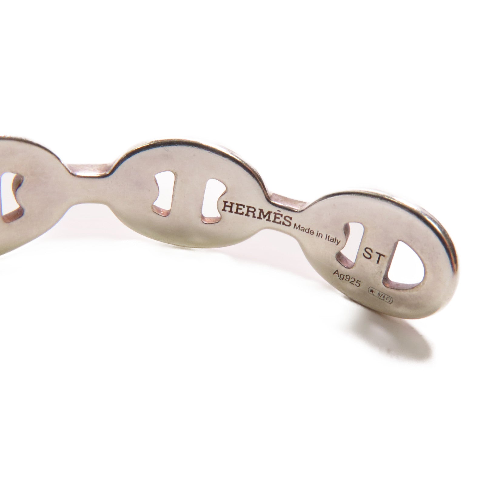 HERMES Chaine d'ancre Bracelet Bangle 925 Sterling Silver