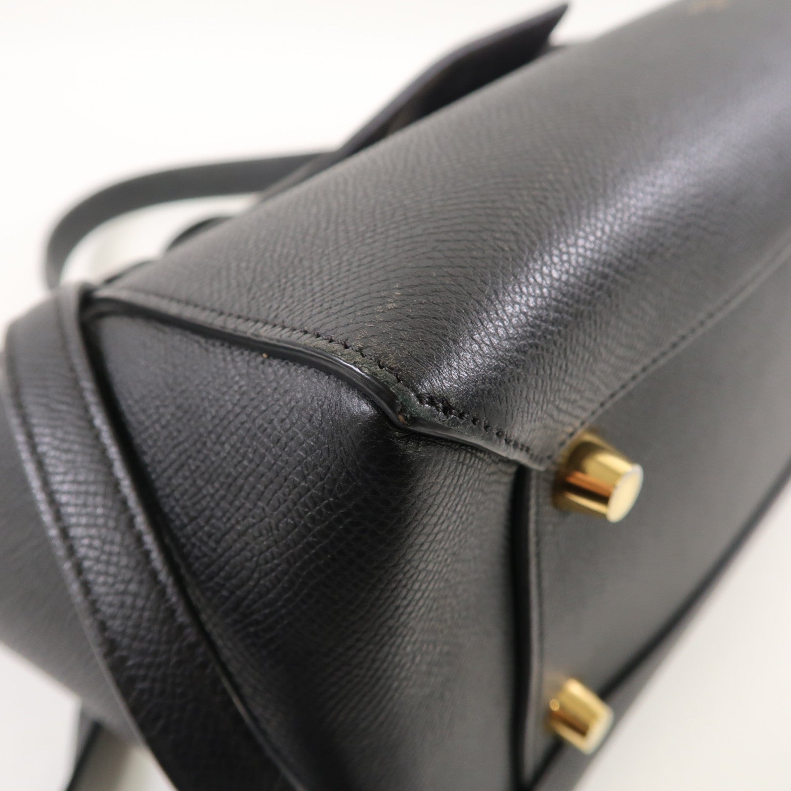 CELINE 牛皮皮革Belt Bag金扣手挽肩背兩用袋黑色