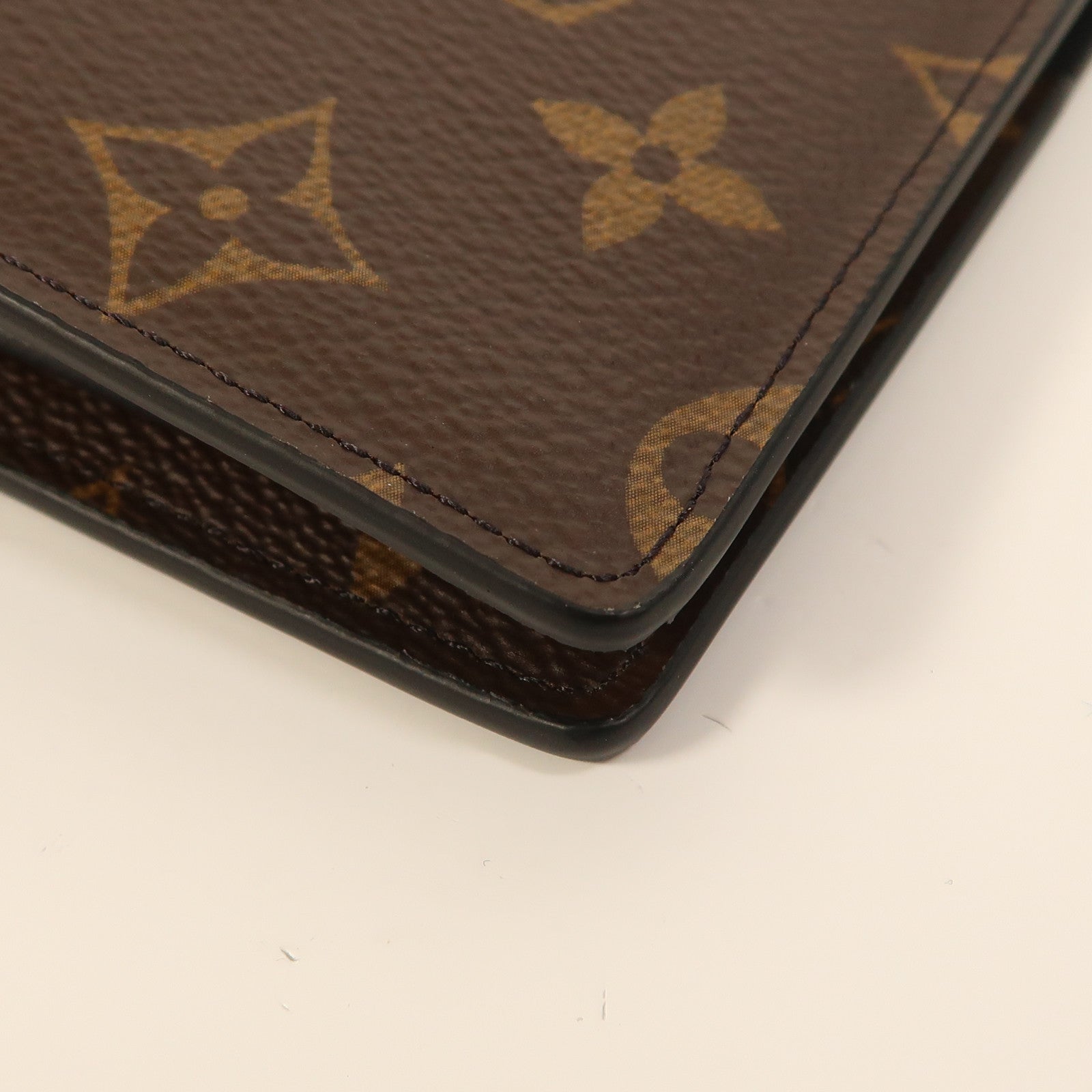 LOUIS VUITTON Monogram/皮革Brazza Long Wallet銀扣長錢包