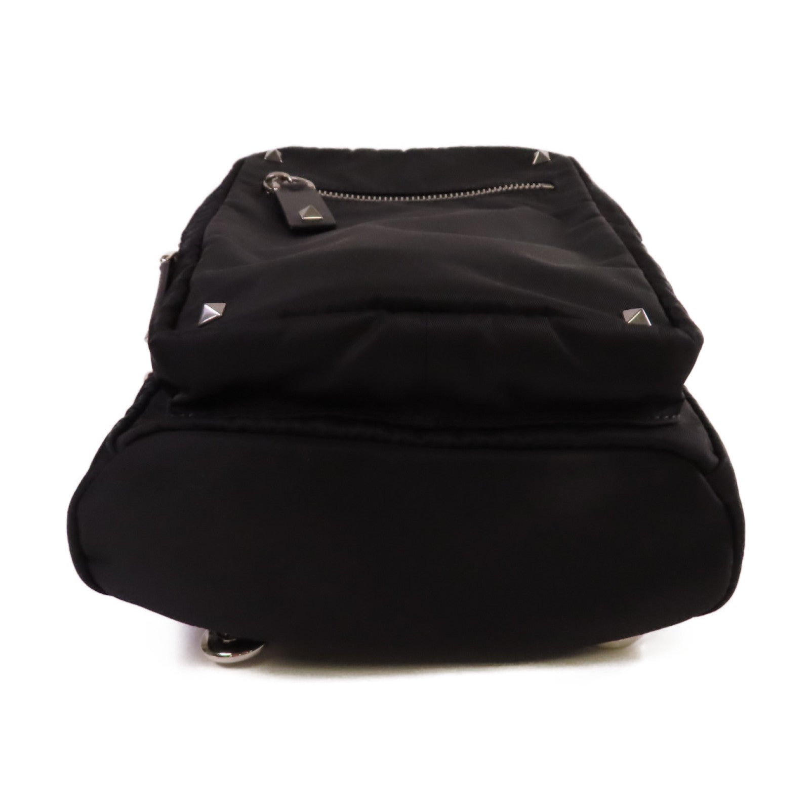 Valentino 【激減優惠】尼龍VLTN Shoulder Bag銀扣肩背袋黑色