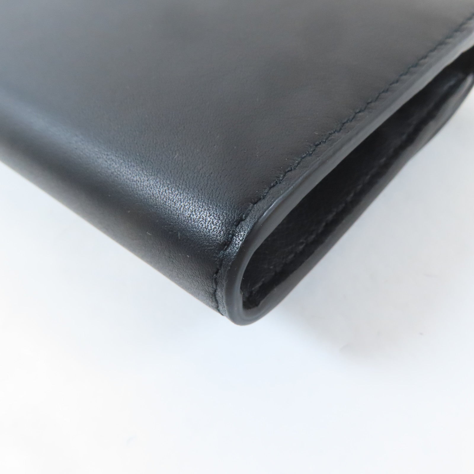 GUCCI 牛皮皮革Long Wallet銀扣長錢包黑色