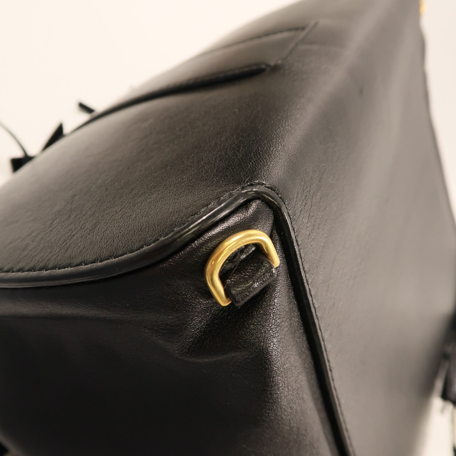 BALLY 牛皮皮革Shoulder Bag金扣手挽肩背兩用袋黑色