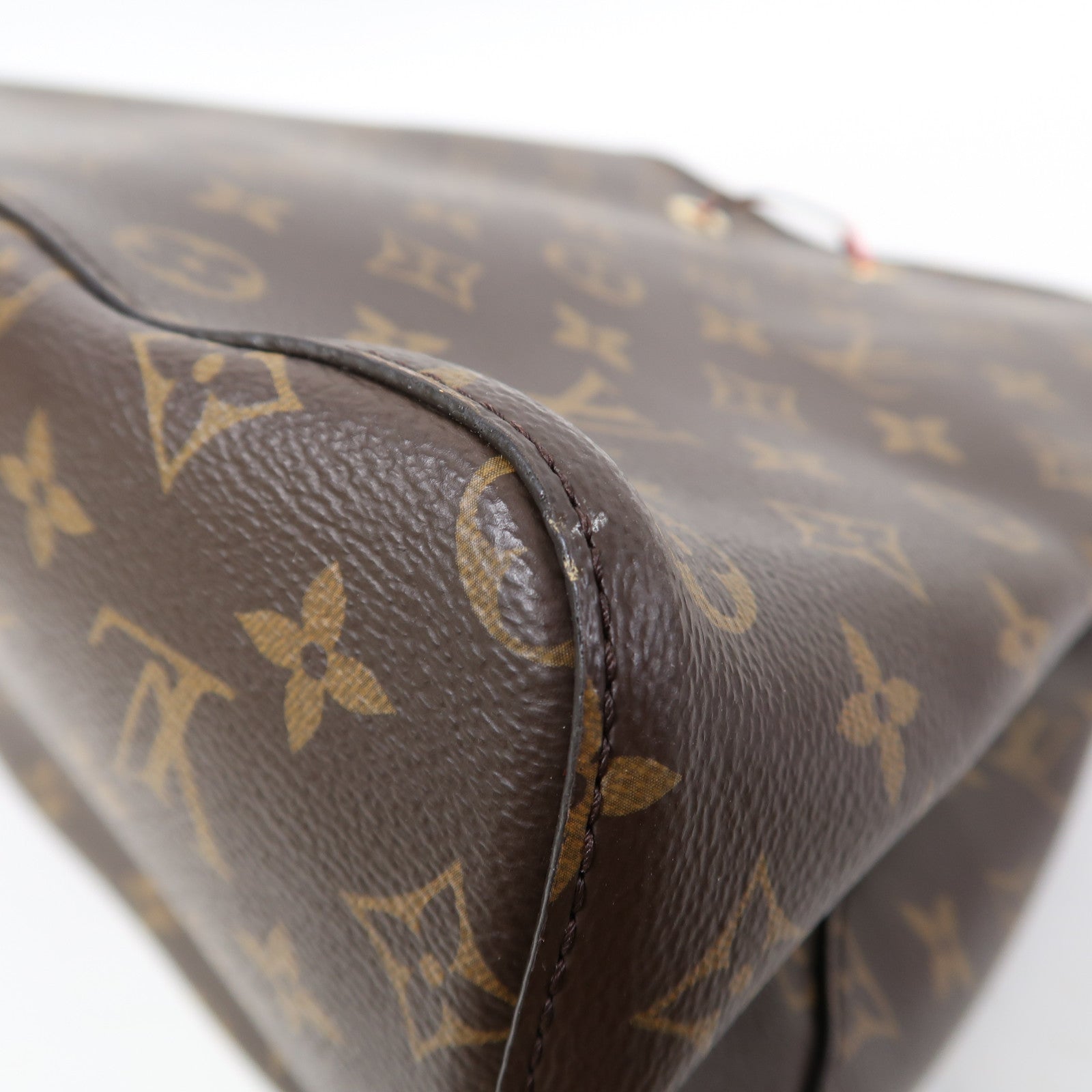 LOUIS VUITTON Monogram Neo Noe MM金扣肩背袋啡色/紅色
