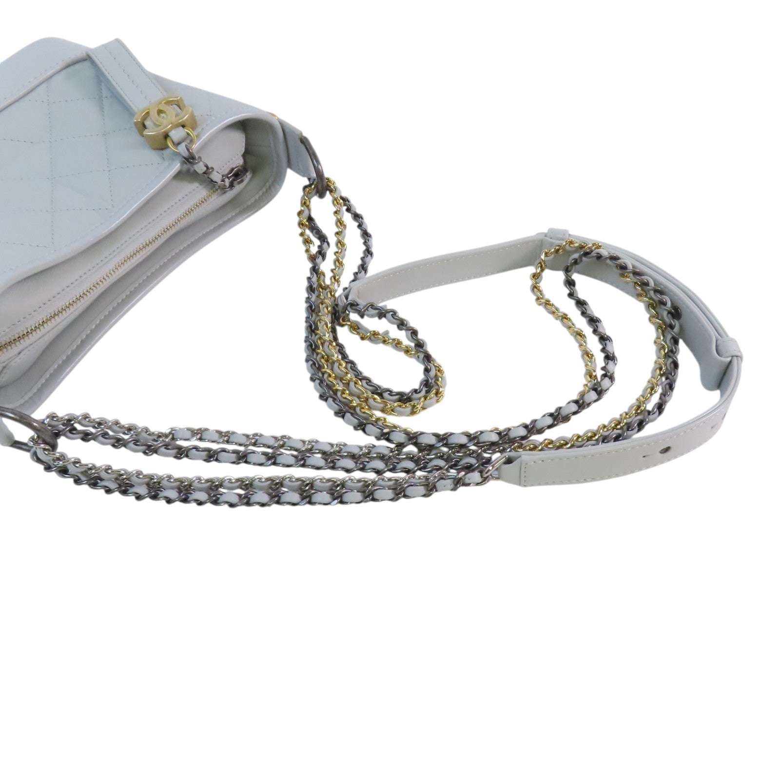 CHANEL 牛皮皮革Garbrillie Small金扣鏈帶肩背袋