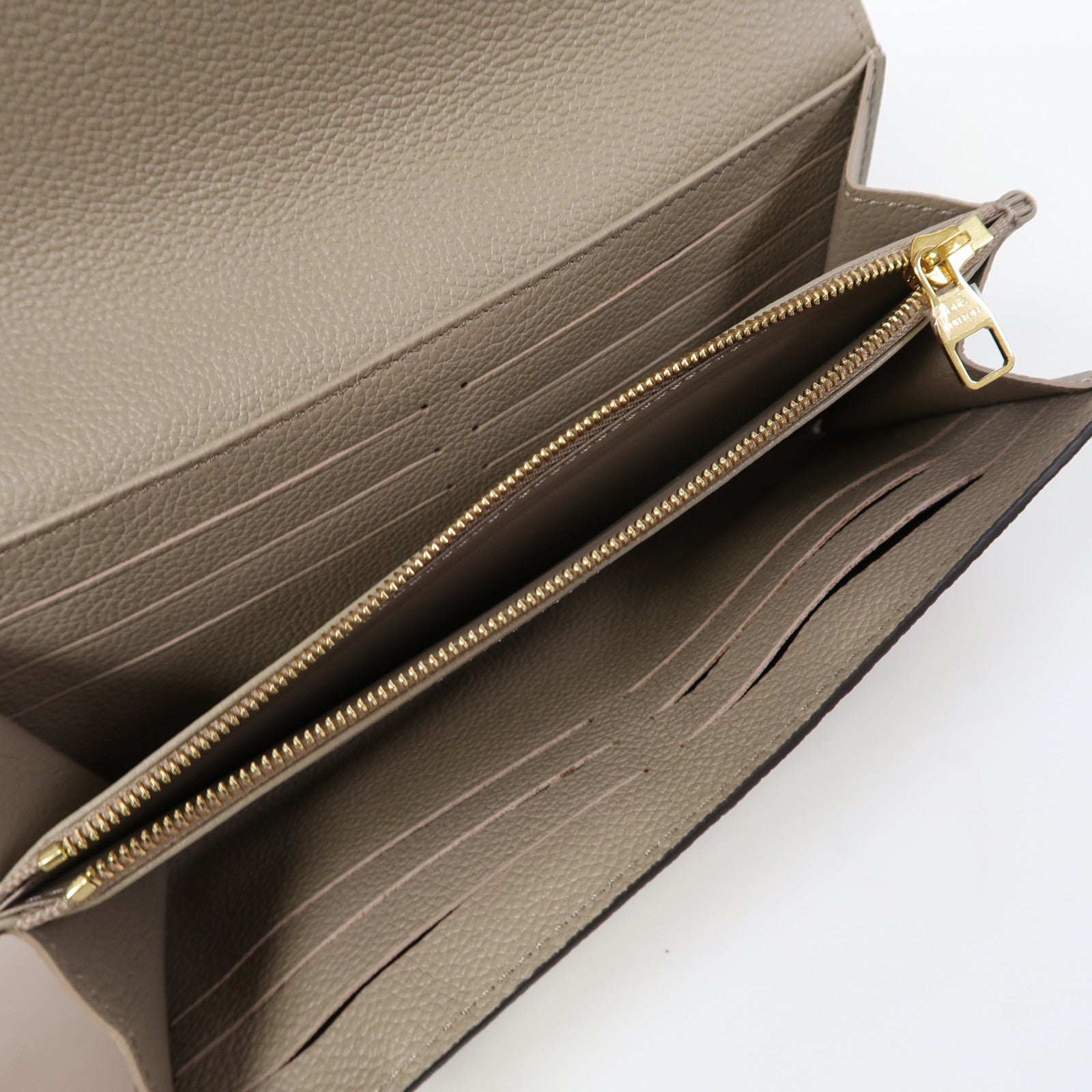LOUIS VUITTON Monogram Empreinte Sarah金扣長錢包斑鳩灰色