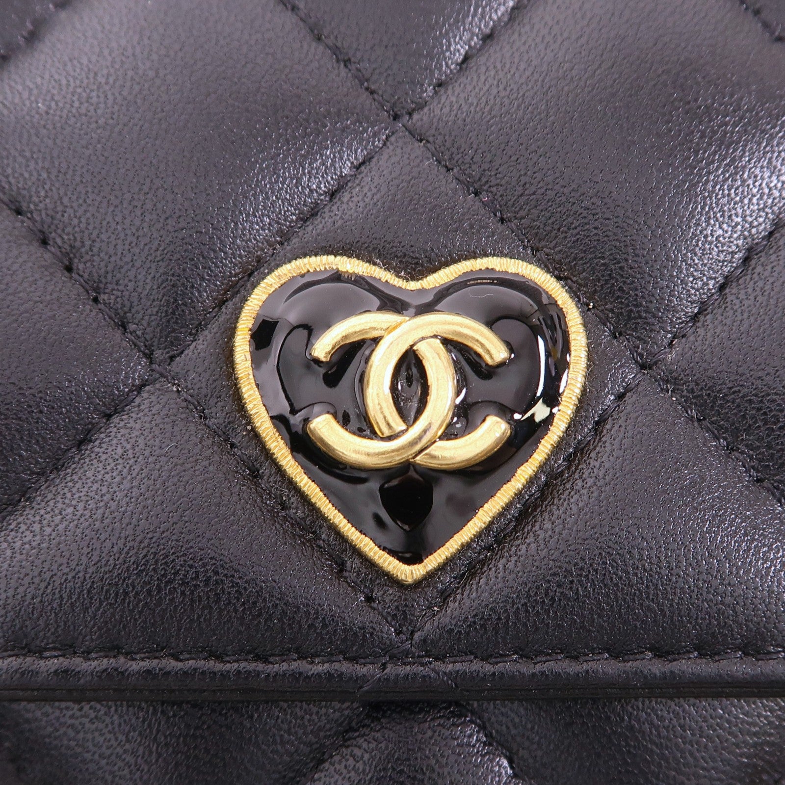 CHANEL 羊皮皮革Wallet金扣錢包