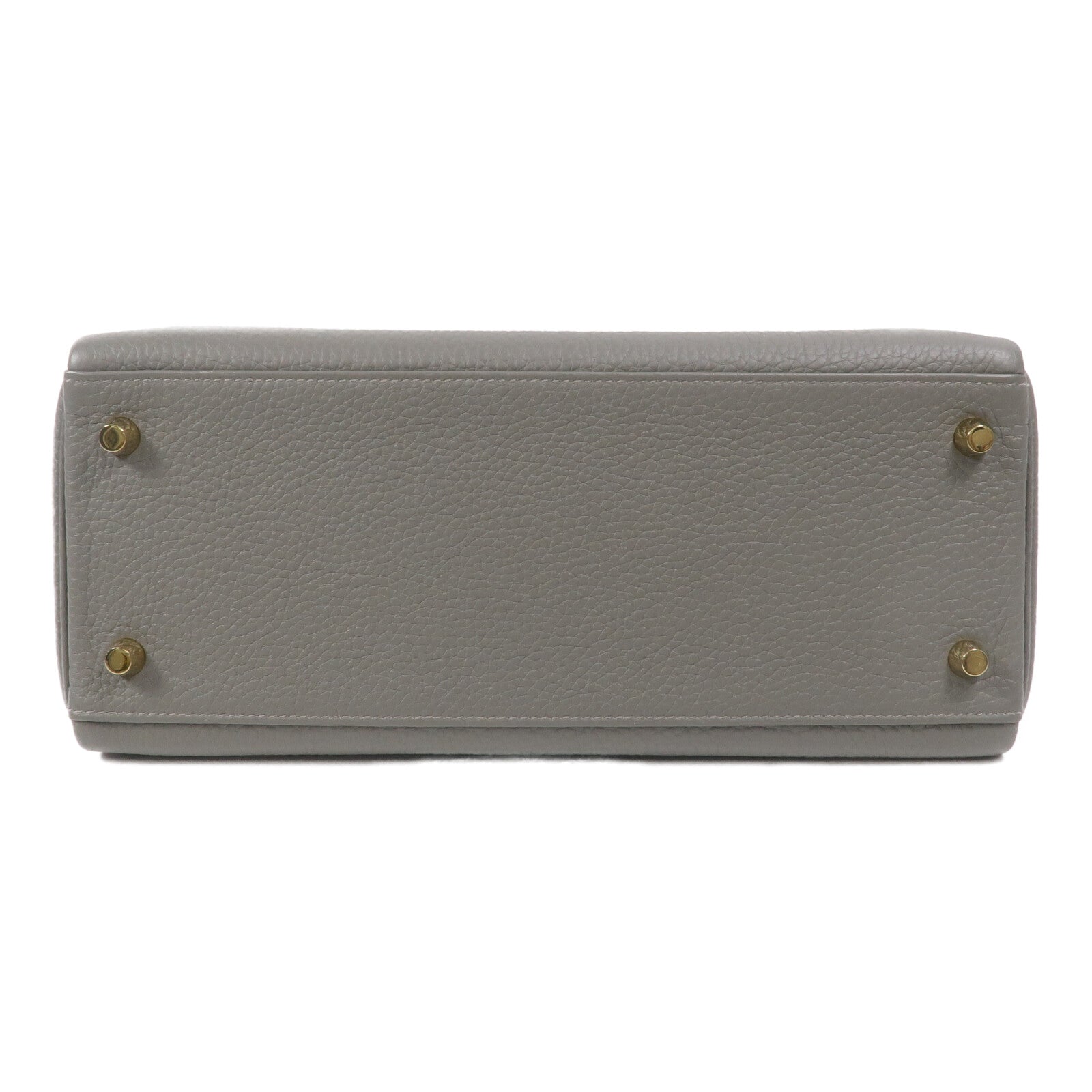 HERMES Clemence皮革Kelly 28手挽肩背兩用袋Gris Meyer