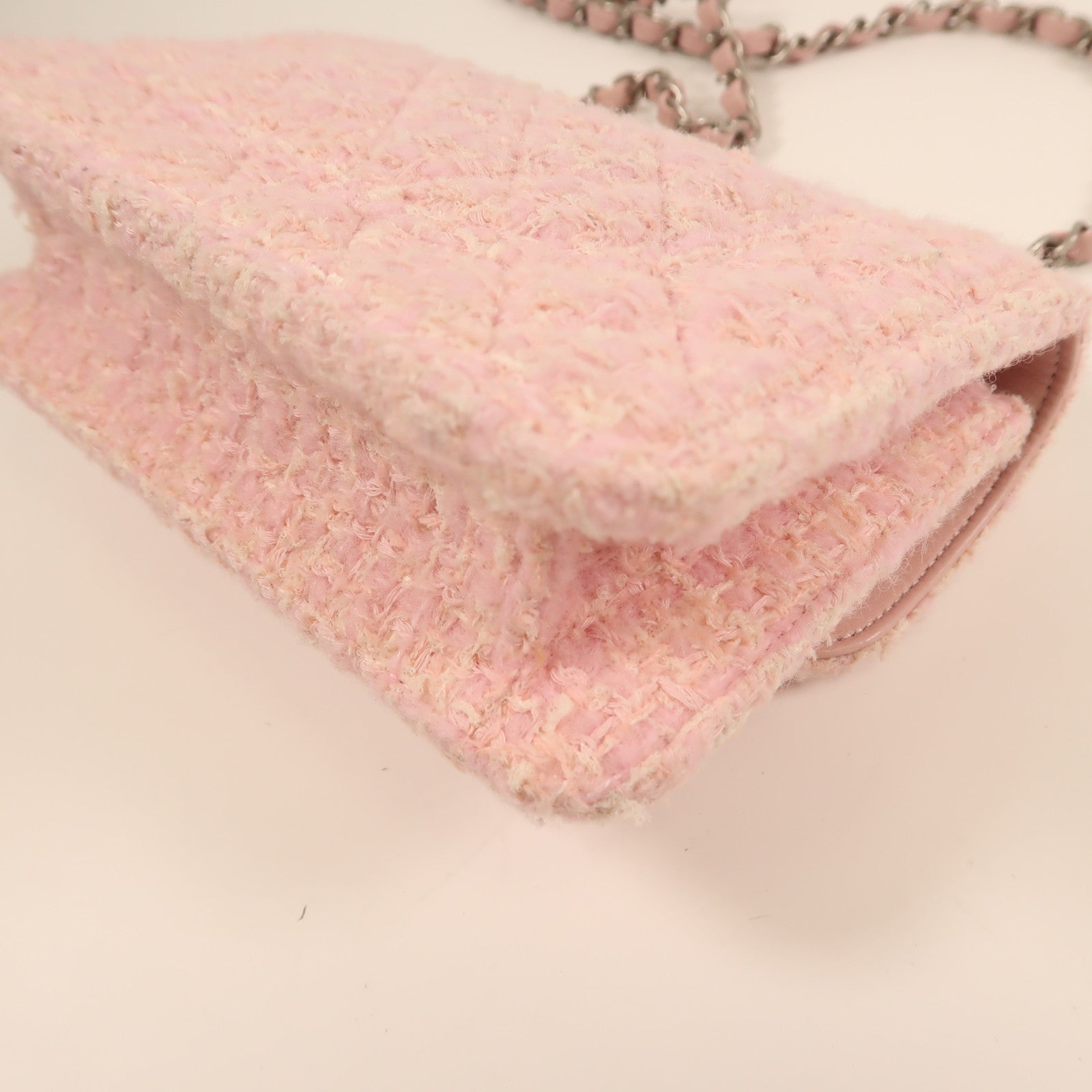 CHANEL CC SHW Mini Flap Bag 2Way Shoulder Hand Bag Tweed