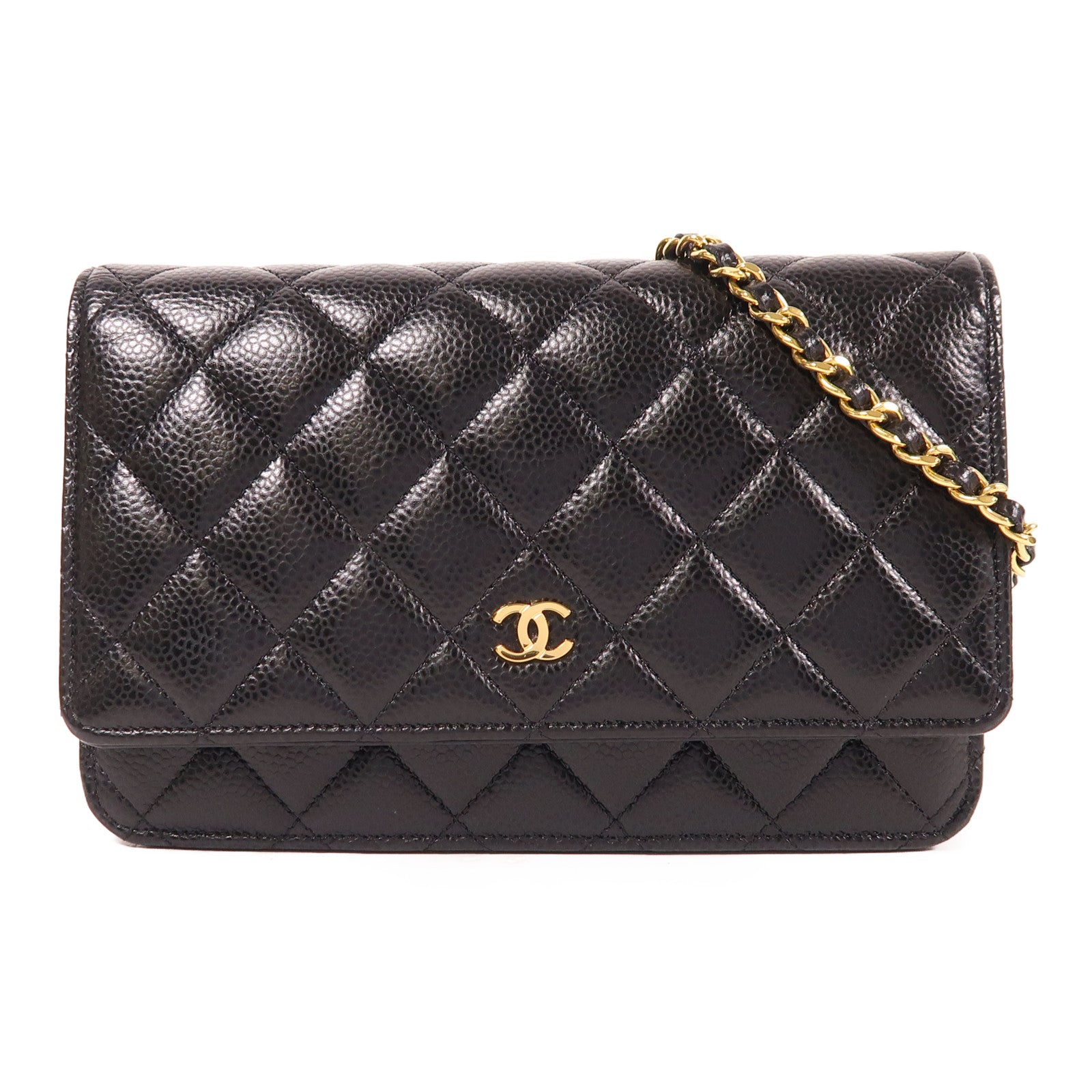 CHANEL 牛皮皮革WOC Wallet On Chain金扣鏈帶肩背袋