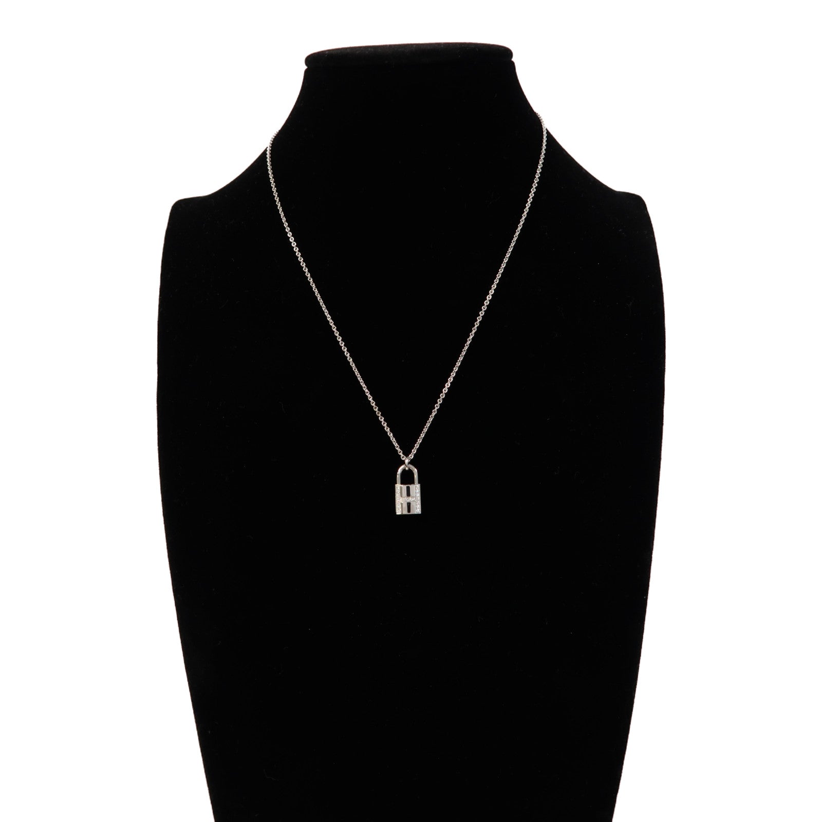 HERMES 【激減優惠】18K白金Kelly Cadenas Pendant項鍊銀色