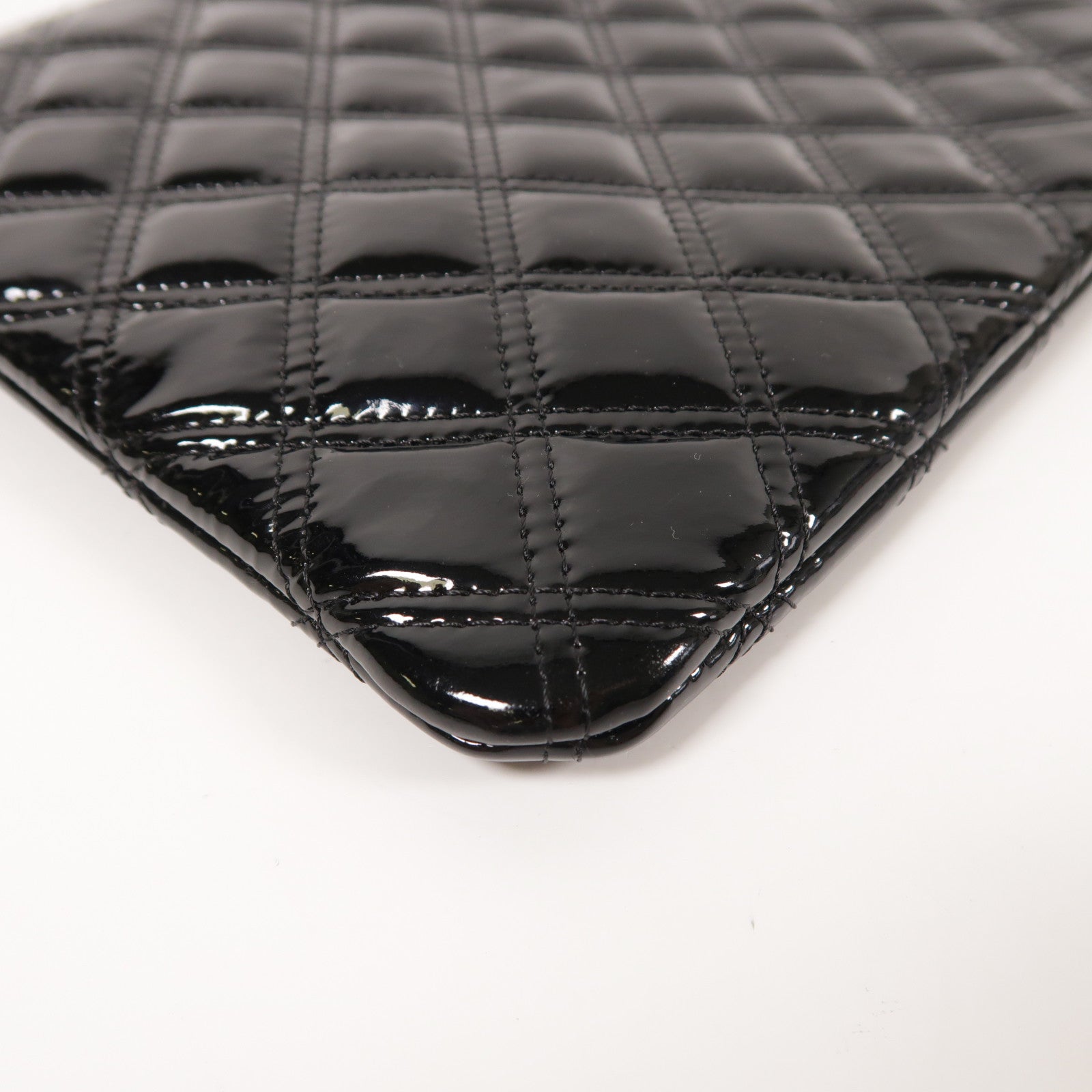 CHANEL 漆皮皮革Clutch Bag銀扣手拿包