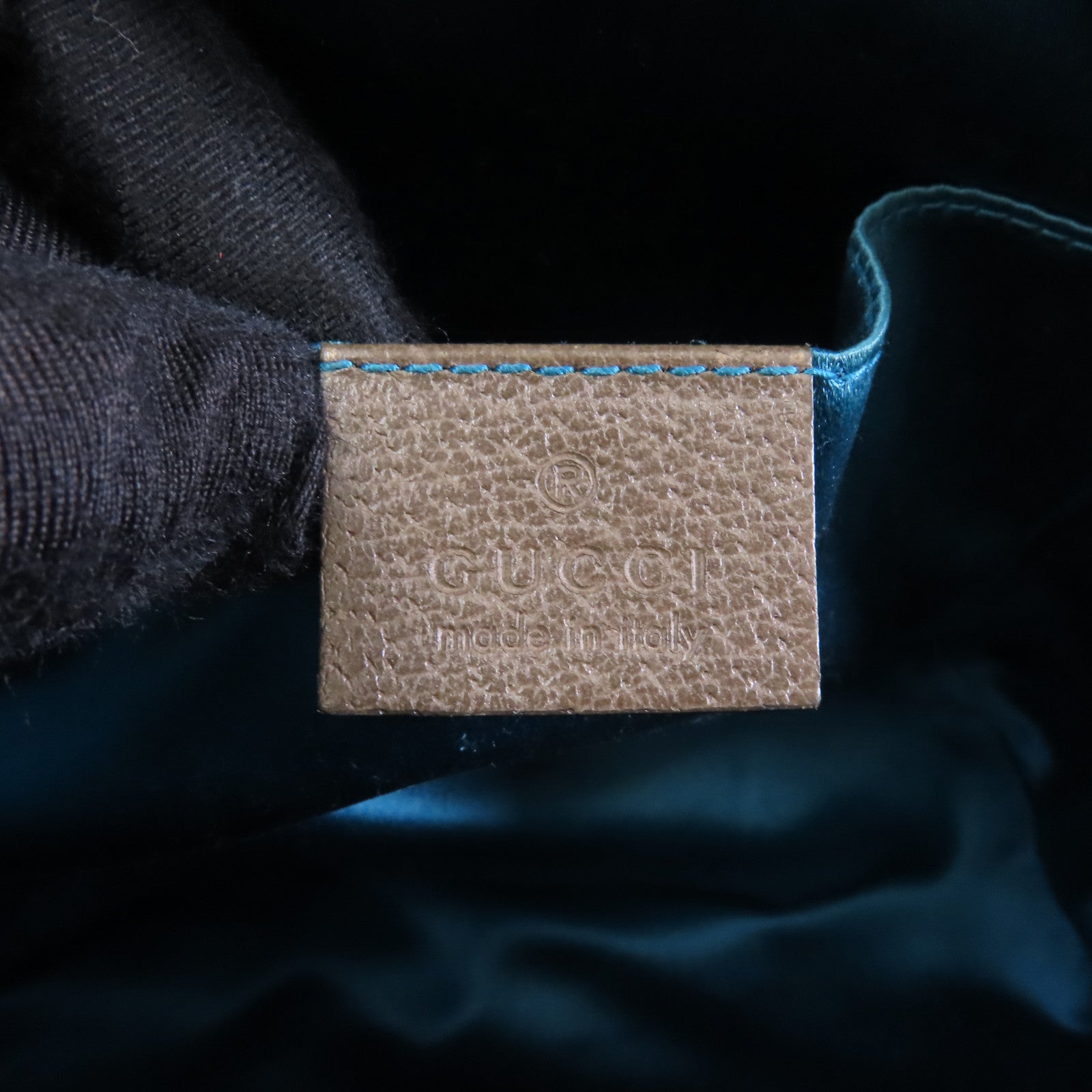 GUCCI 塗層帆布Shoulder Bag金扣肩背袋棕色