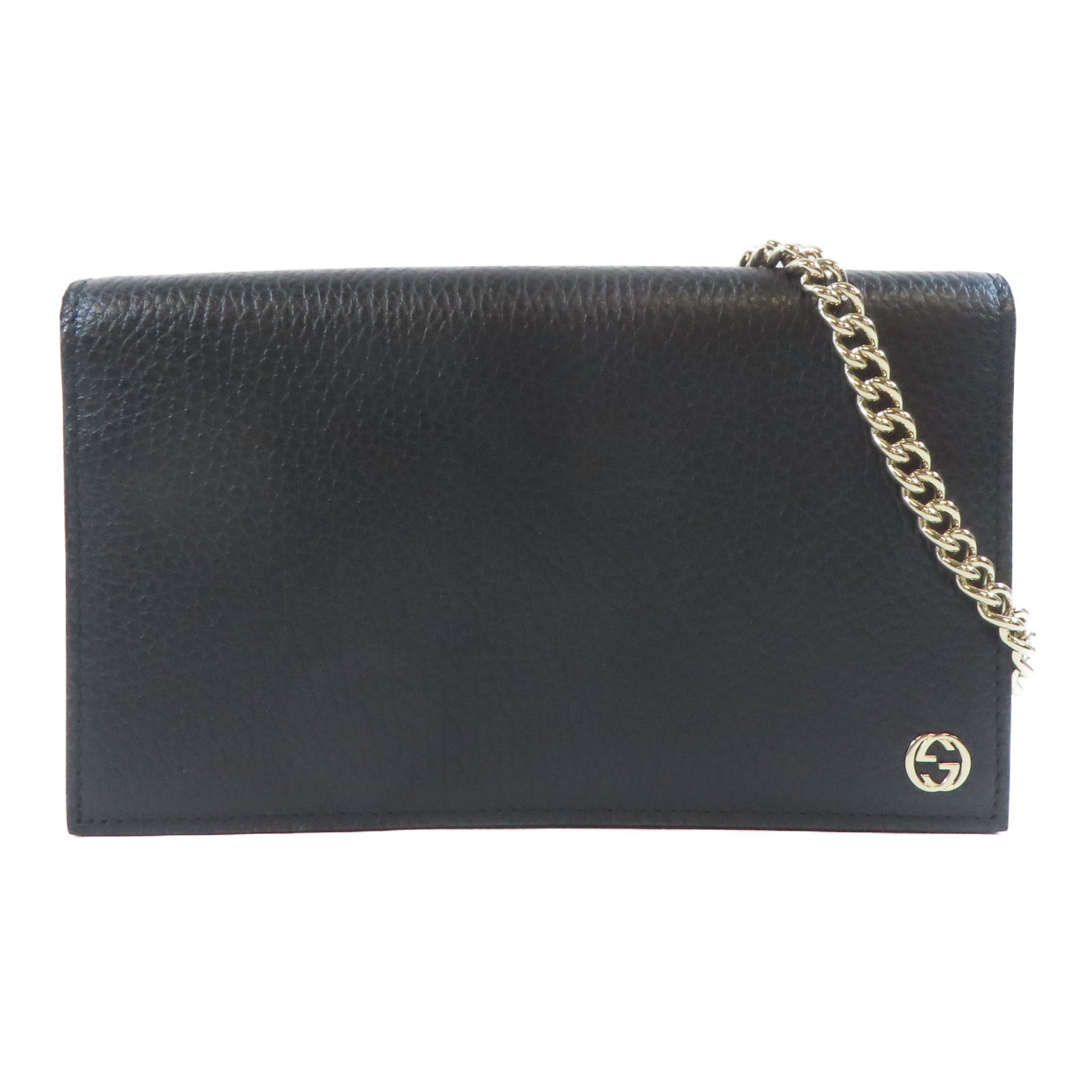 GUCCI 【激減優惠】牛皮皮革Wallet On Chain金扣鏈帶肩背袋黑色